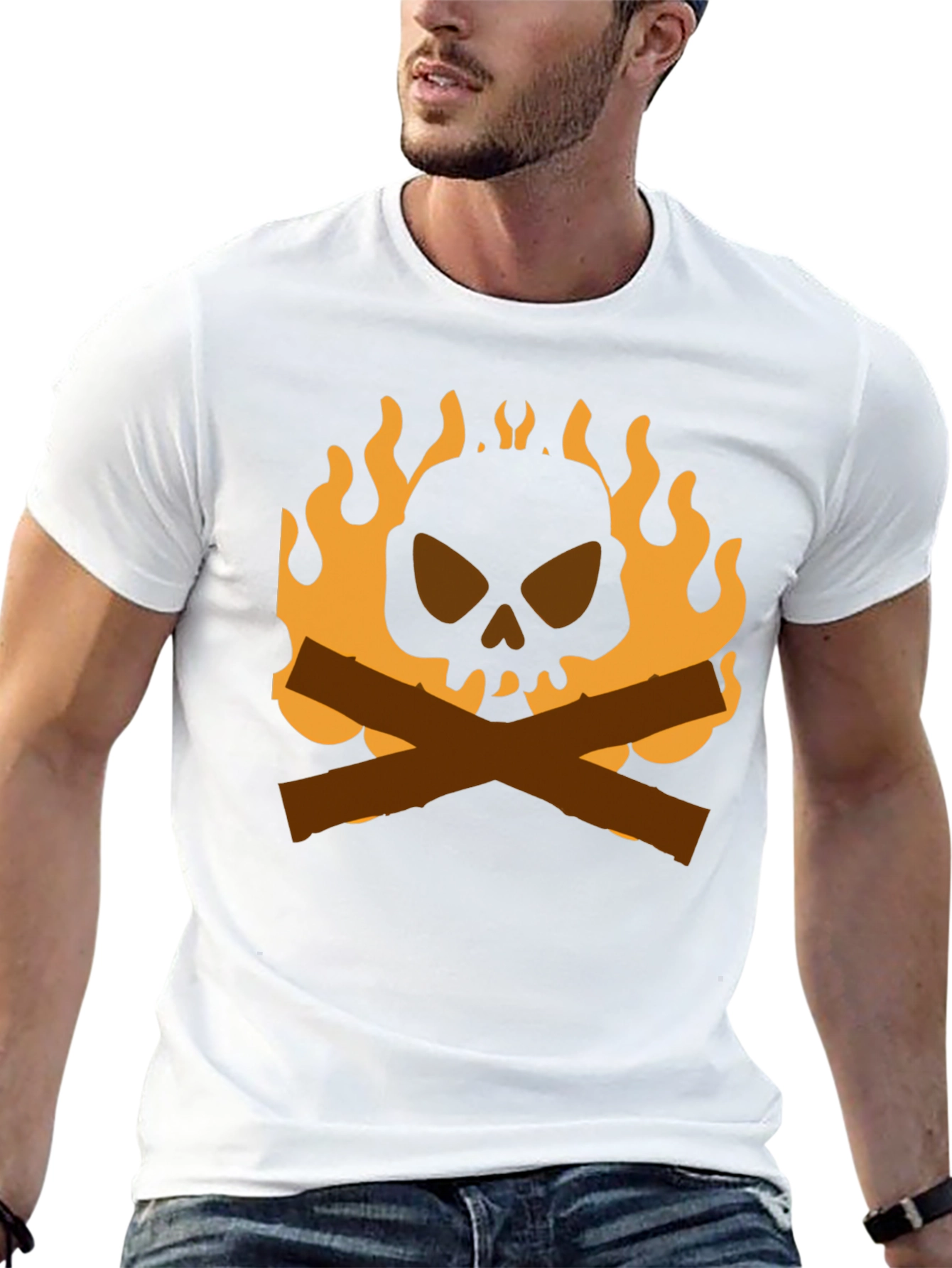 Black Skull & Crossbones Campfire T-Shirt view 13