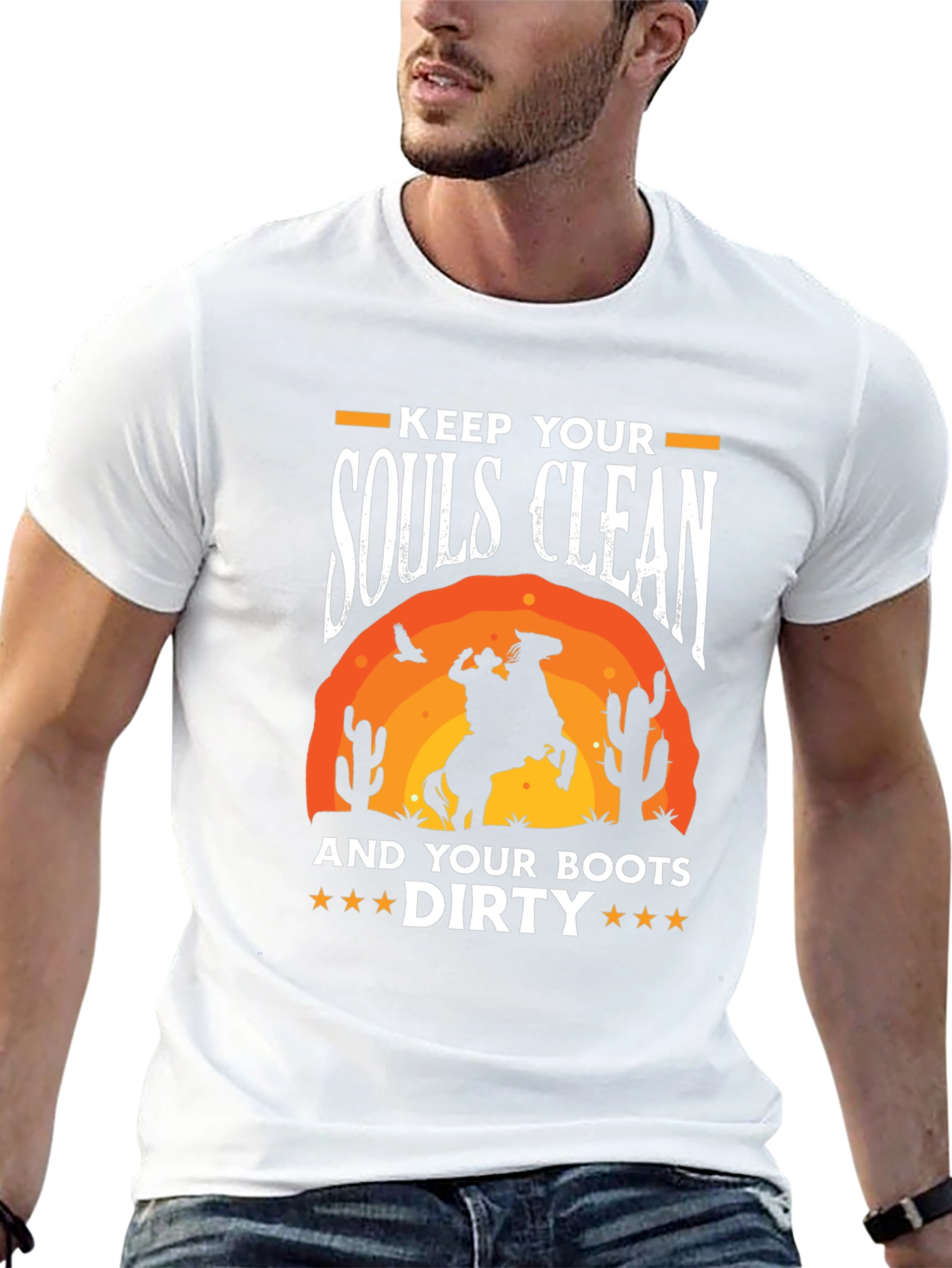 Keep Your Souls Clean Cowboy Graphic Tee - 13