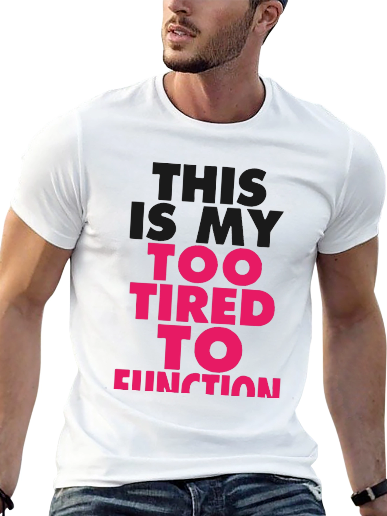 Black Too Tired to Function Graphic Tee view 13