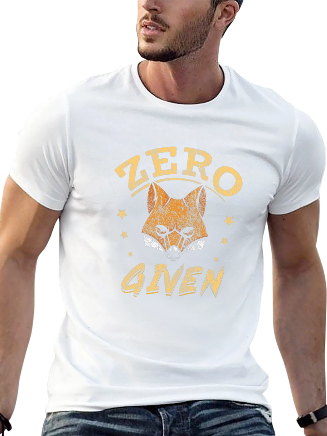 Black Zero Fox Given T-Shirt - Funny Animal Graphic Tee view 13