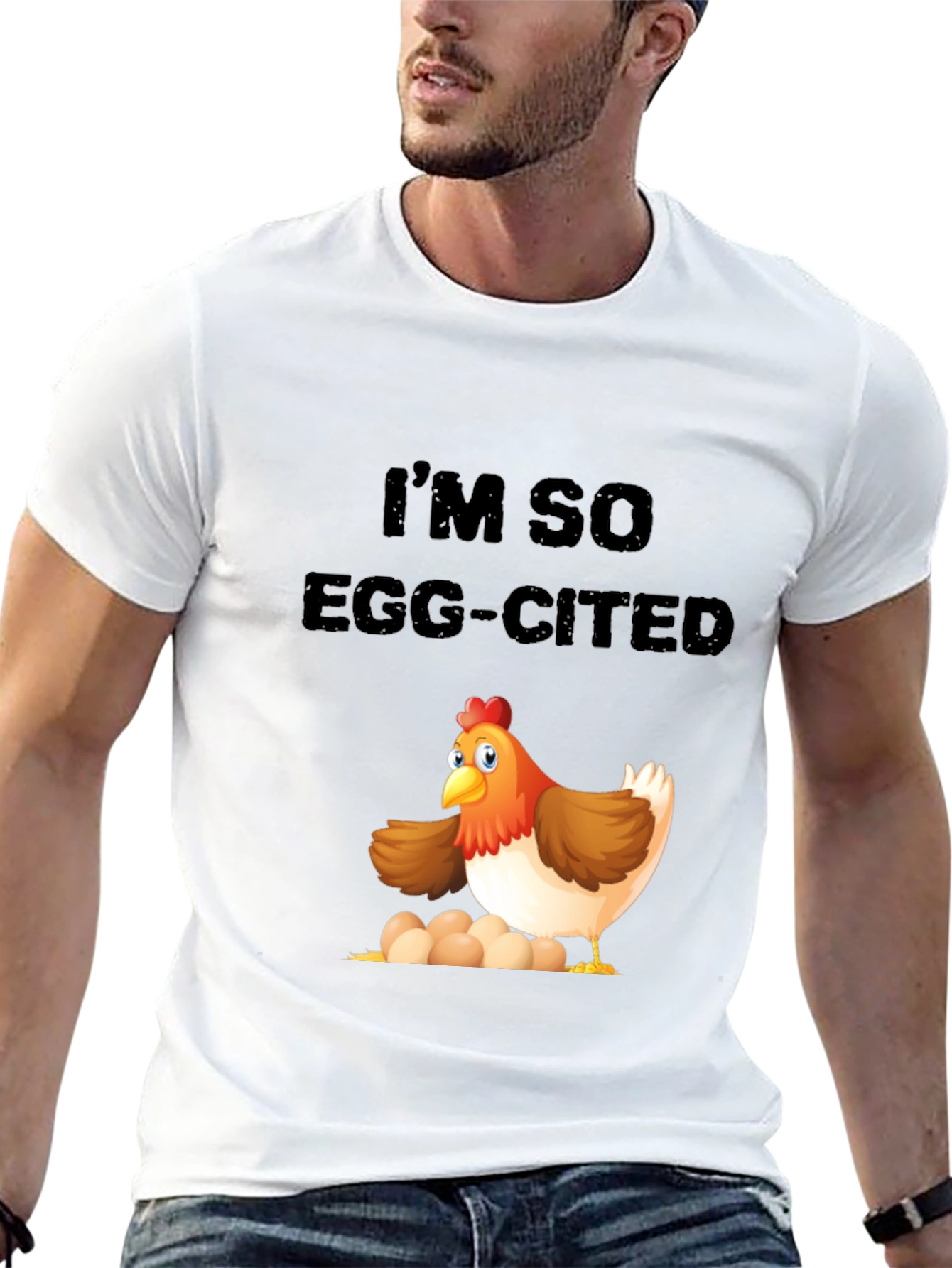 Black Egg-cited Chicken Graphic T-Shirt view 13