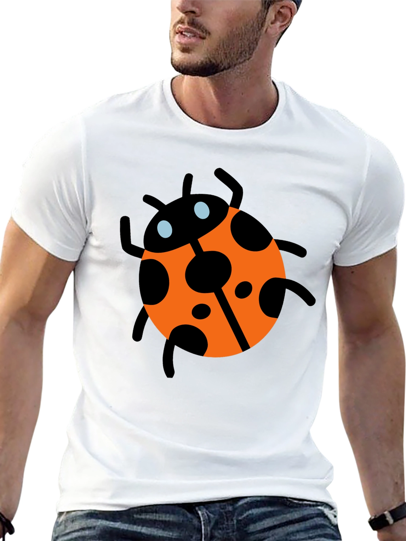 Black Ladybug Graphic Tee - Men's Black T-Shirt view 13