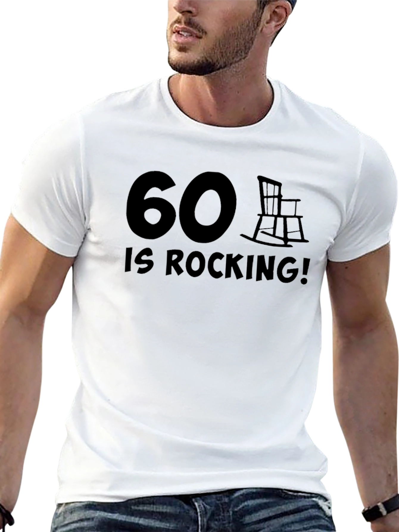 Black 60 Is Rocking! Graphic T-Shirt view 13