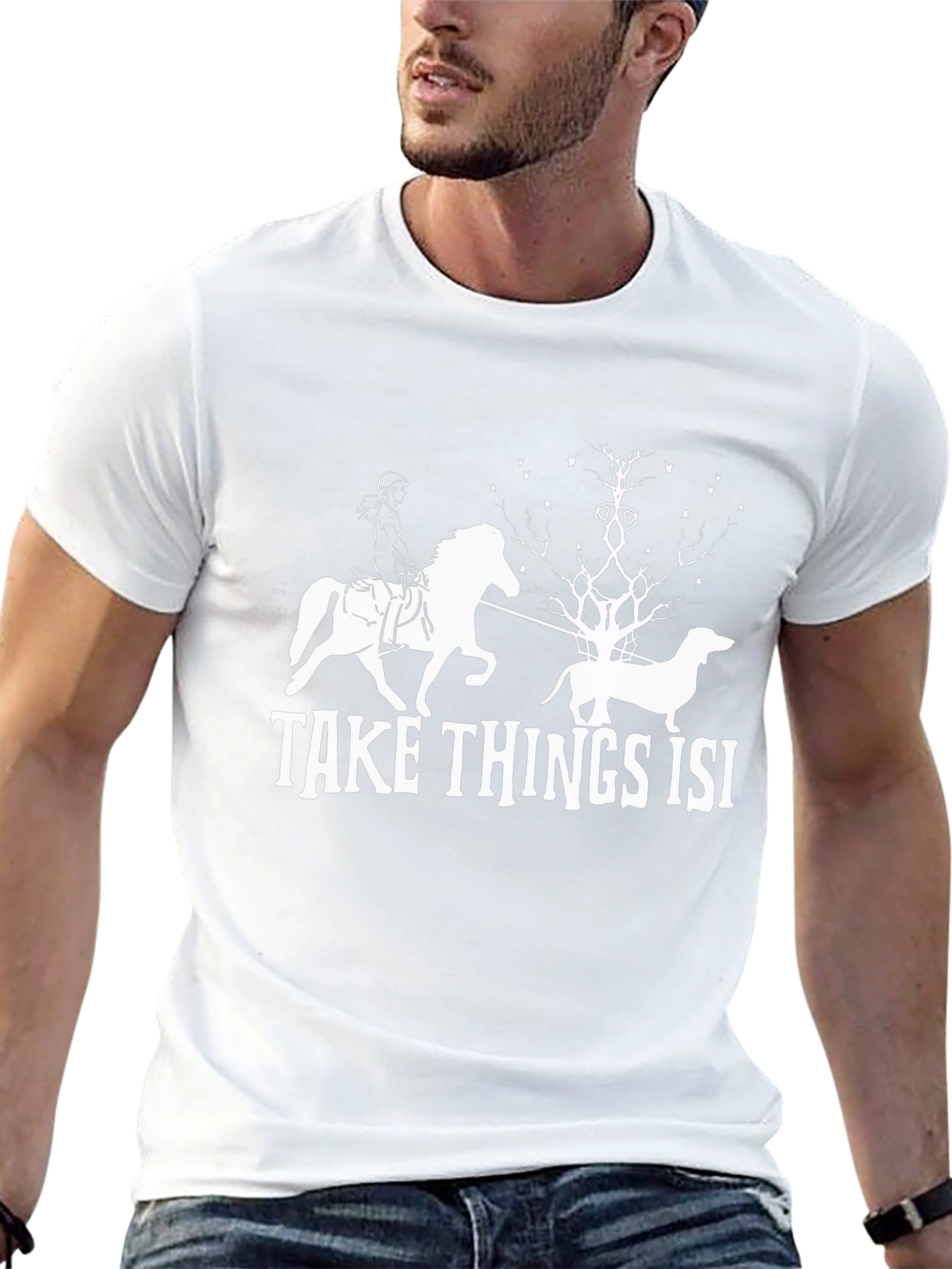 Black Take Things Isi Tee - Novelty Graphic T-Shirt view 13