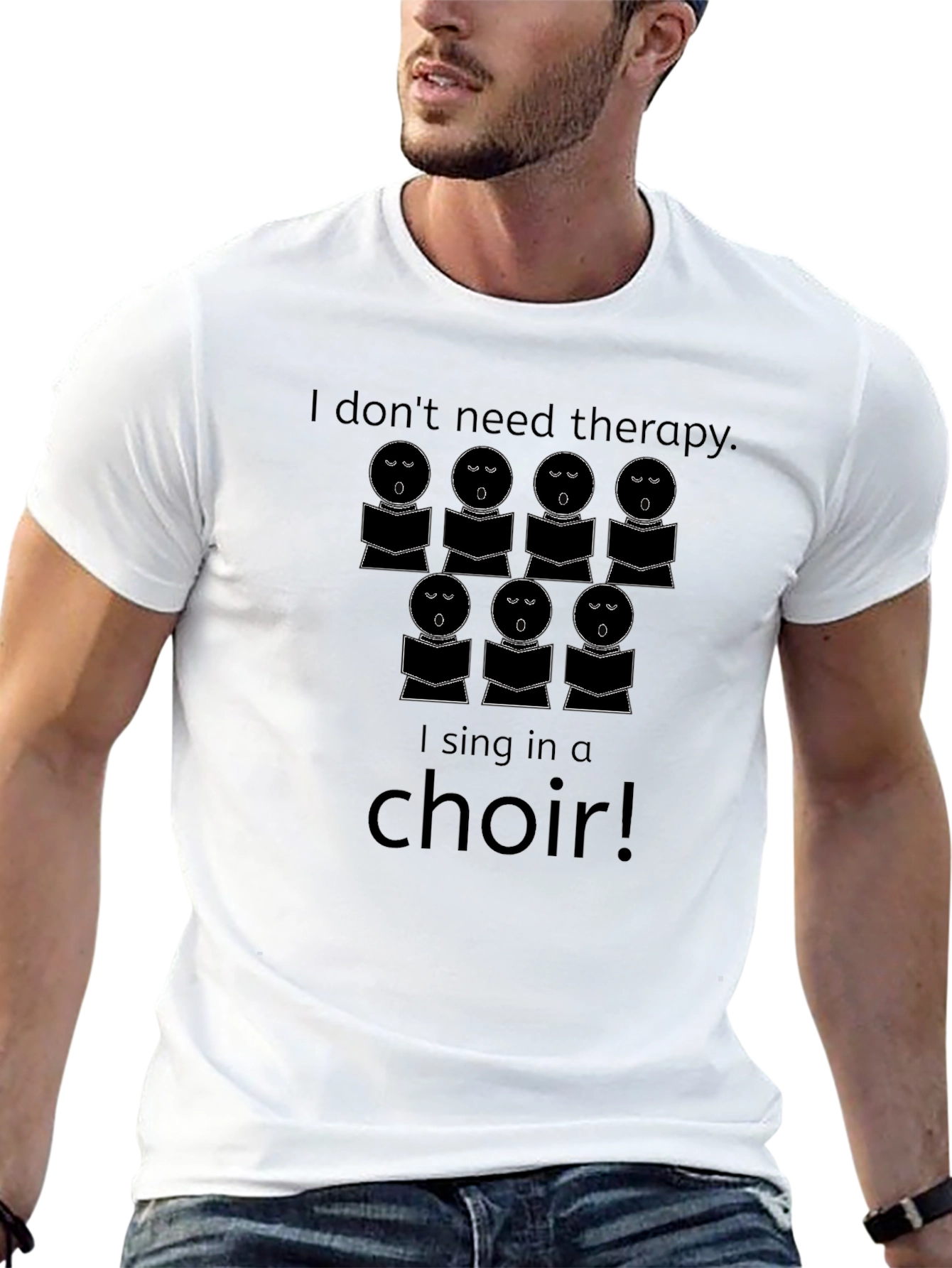 Black Choir Singer T-Shirt - Music Therapy Funny Tee view 13