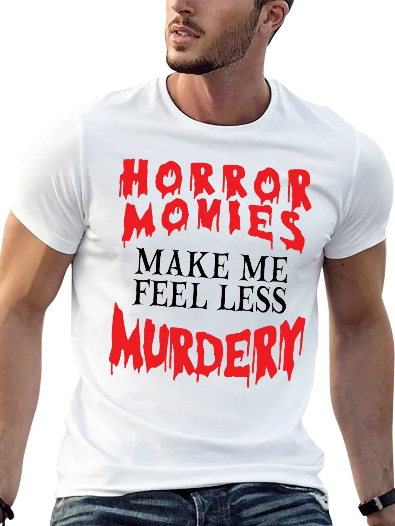 Black Horror Movie Fan T-Shirt - Funny Graphic Tee view 13