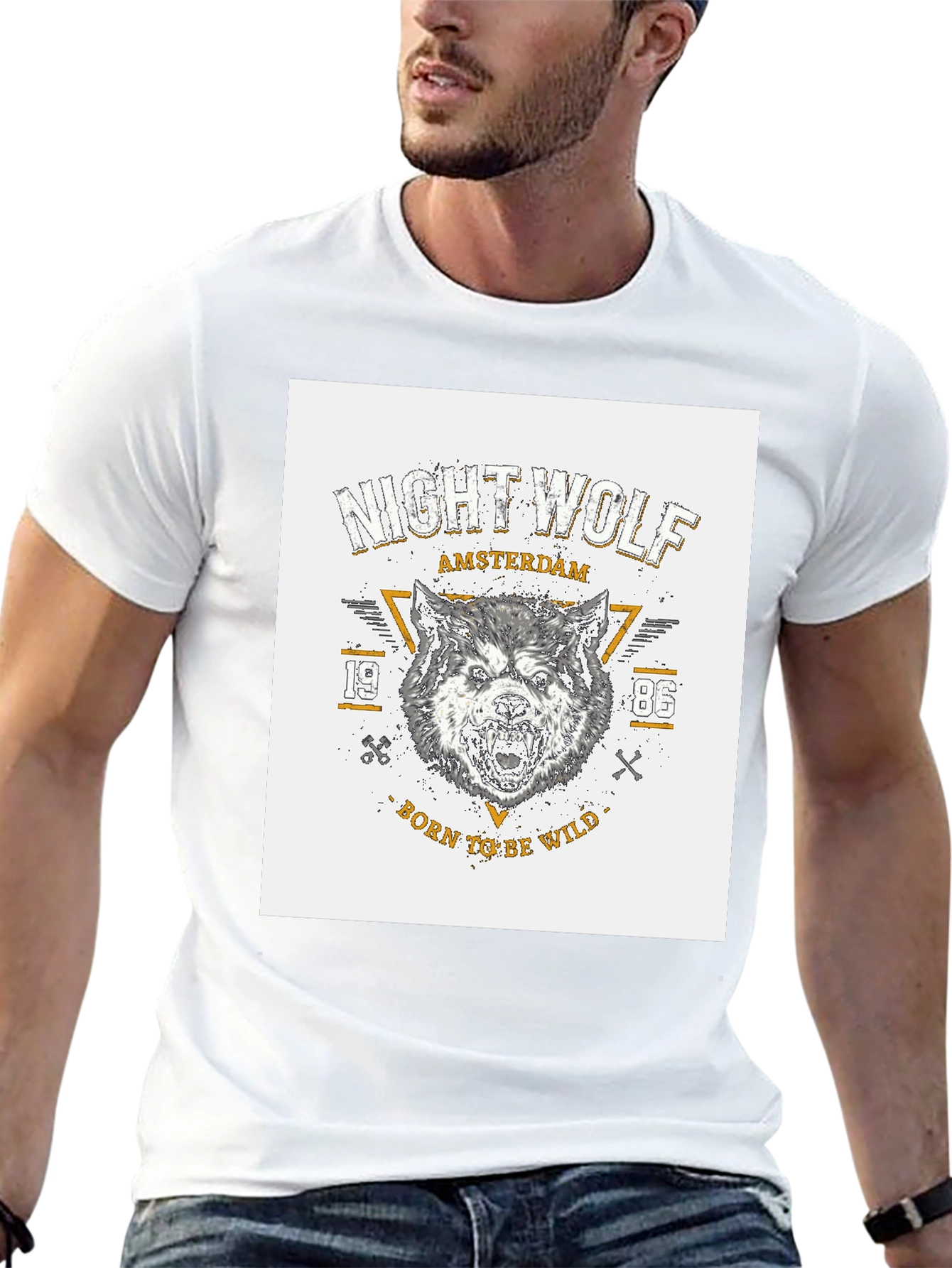 Black Night Wolf Amsterdam Graphic T-Shirt - Born to be Wild view 13