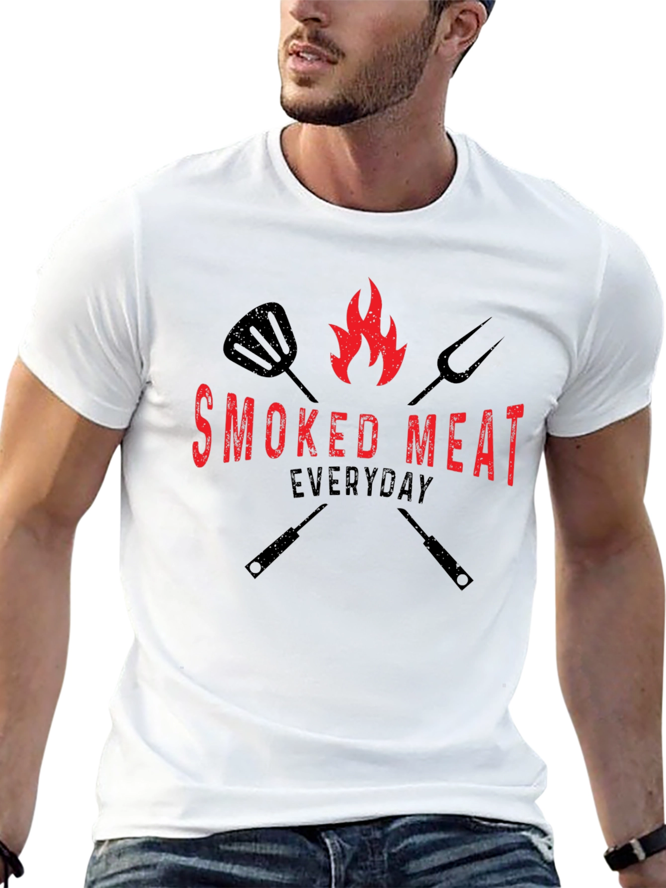 Black Smoked Meat Everyday Black Graphic Tee view 13