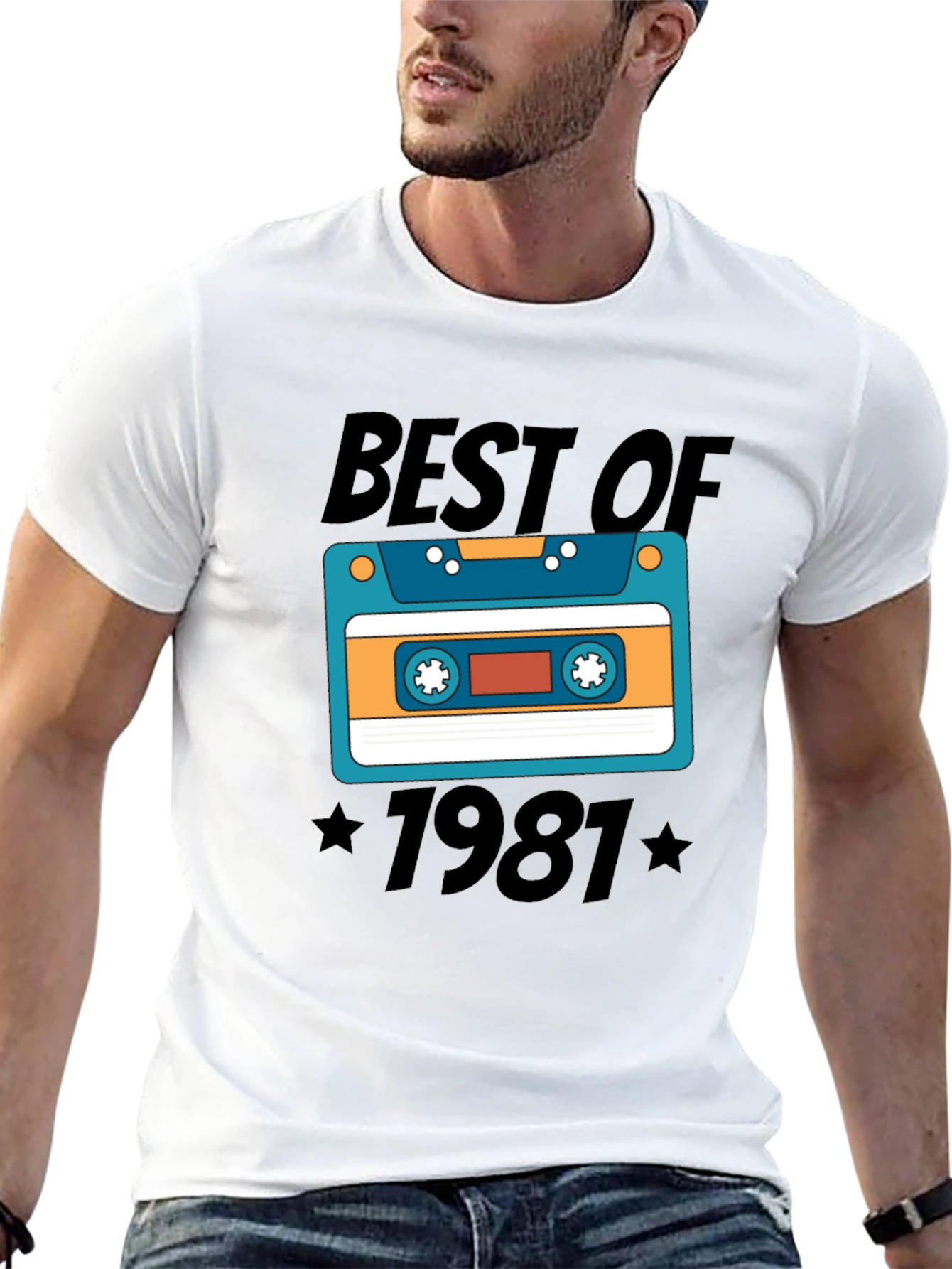 Black Best of 1981 Cassette Tape T-Shirt view 13