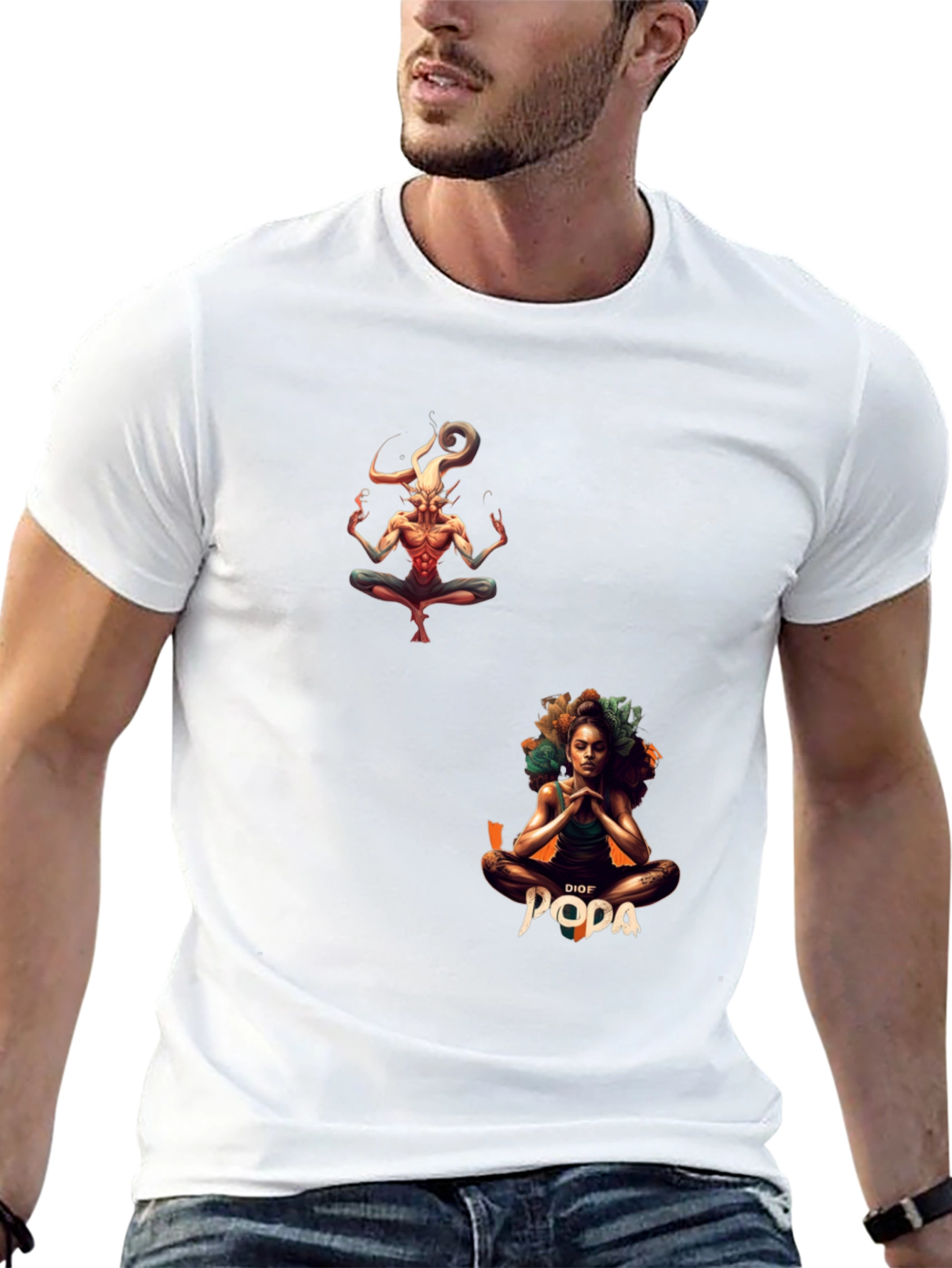 Black Unique Graphic Print Black T-Shirt view 13