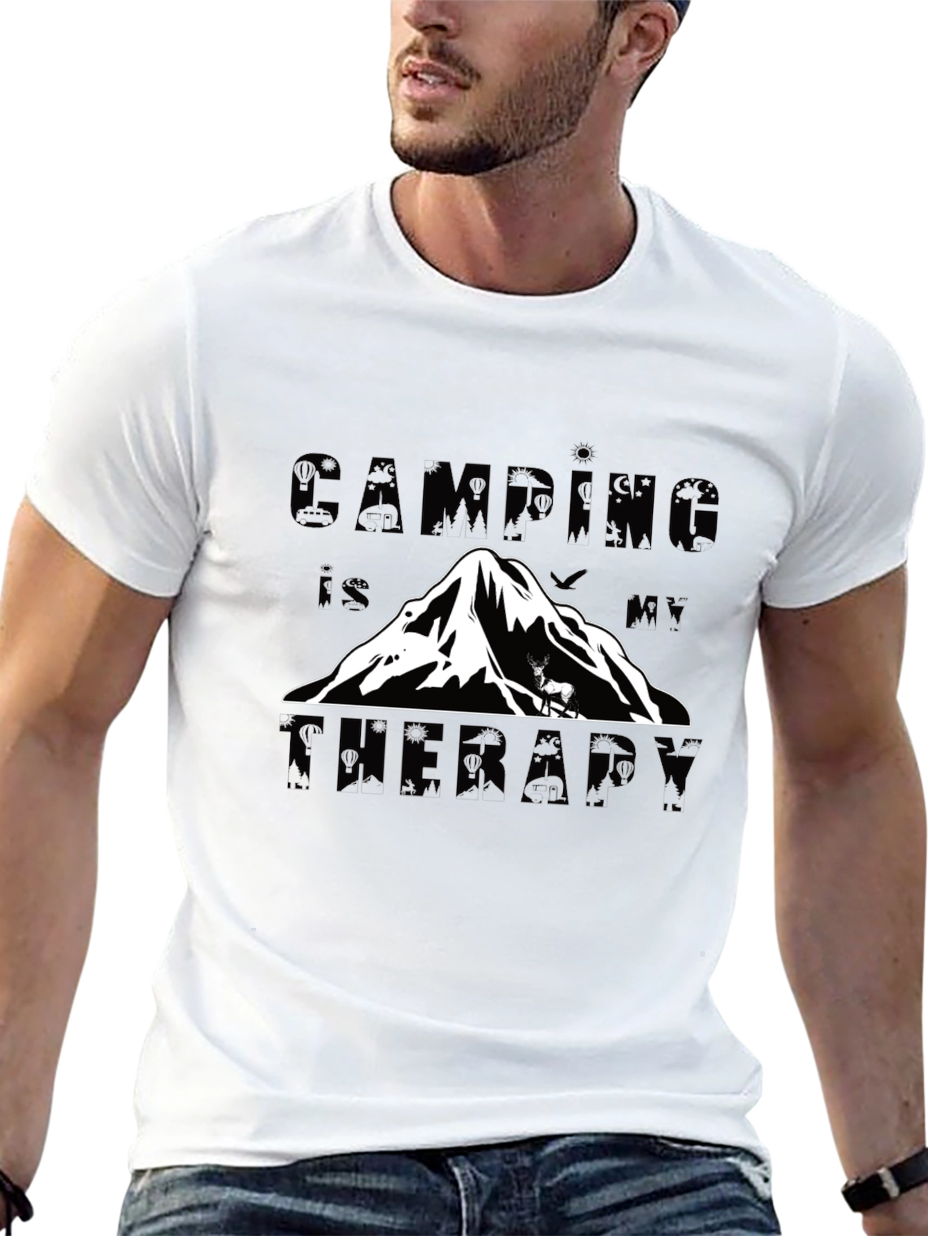Black Camping is my Therapy T-Shirt view 13