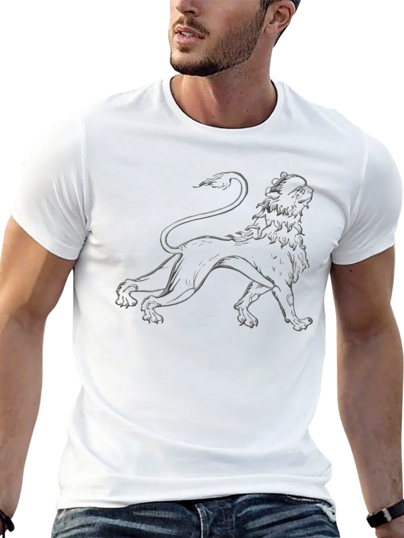 Black Lion Graphic Black T-Shirt - Stylish Menswear view 13