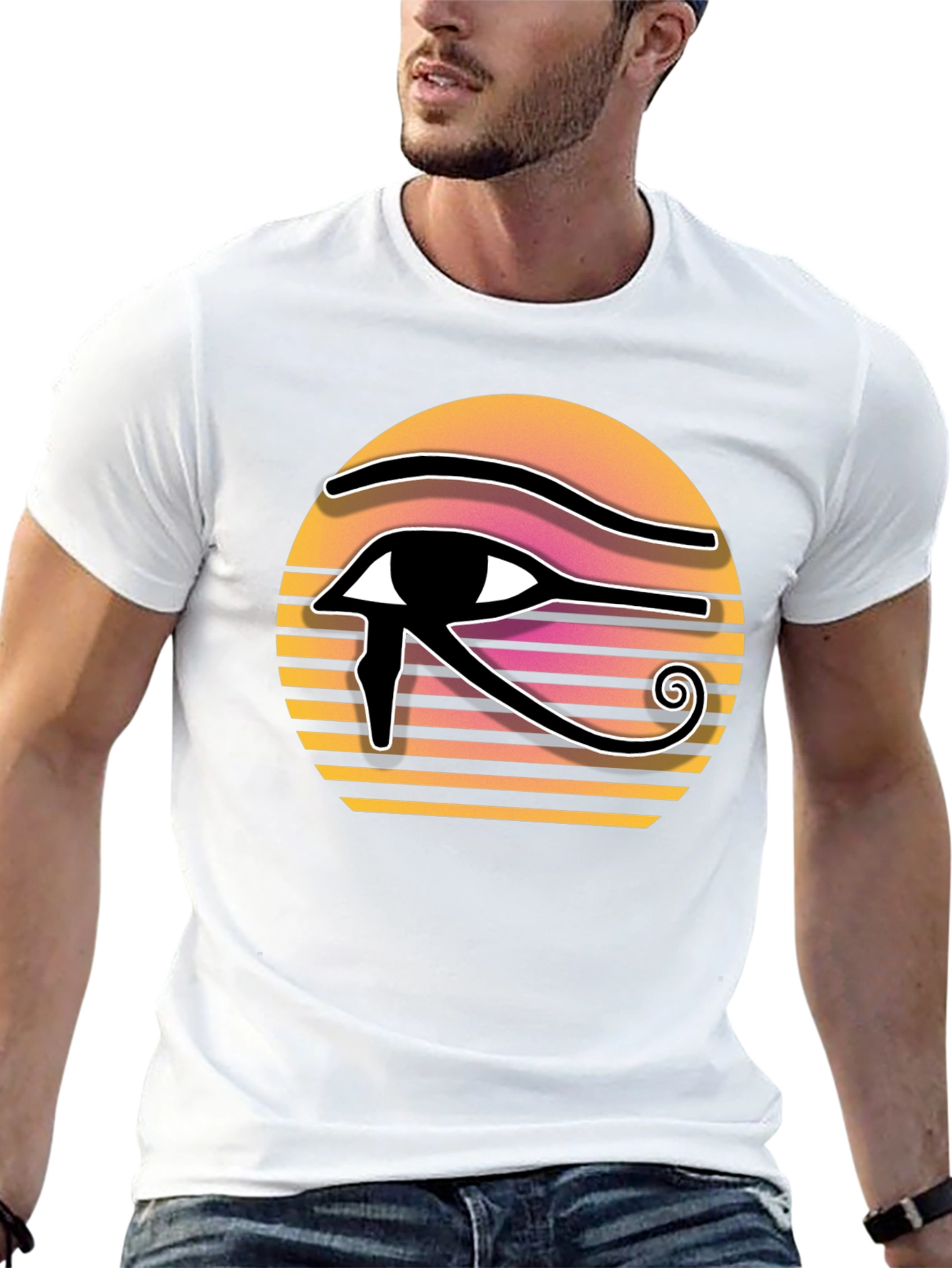 Black Eye of Horus Sunset Graphic Tee view 13