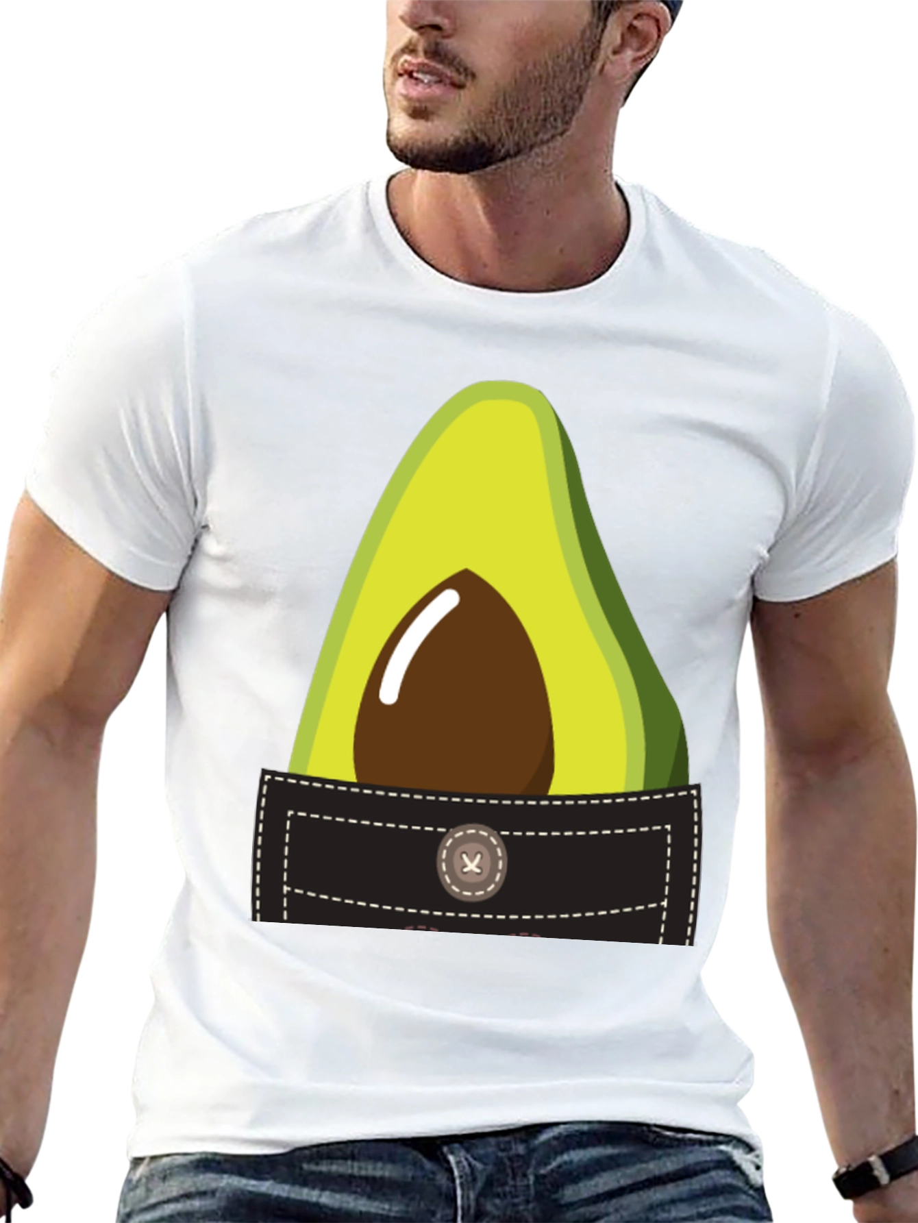 Black Avocado Pocket Graphic Tee - Novelty T-Shirt view 13