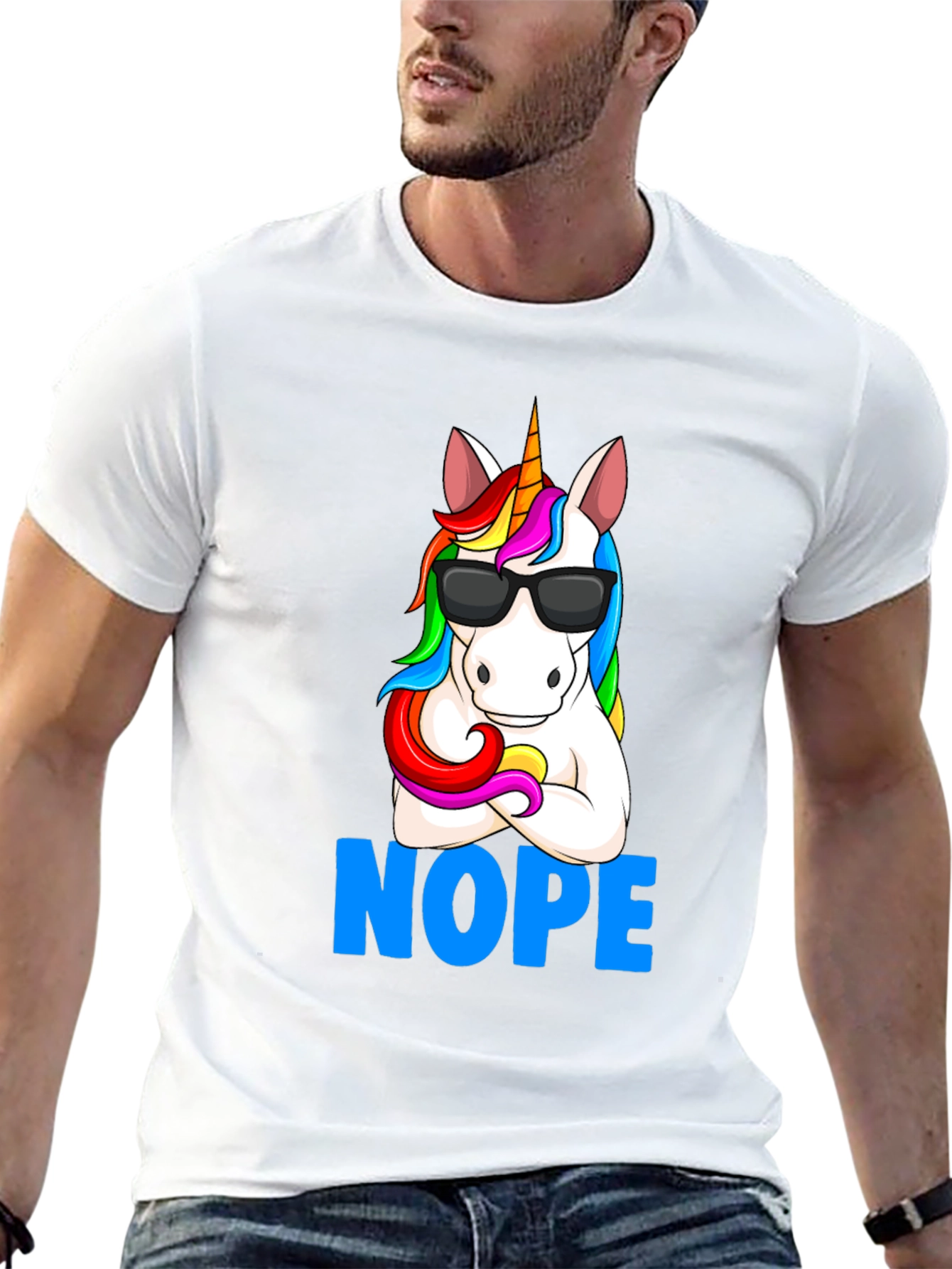 Black Unicorn NOPE T-Shirt - Funny Graphic Tee view 13