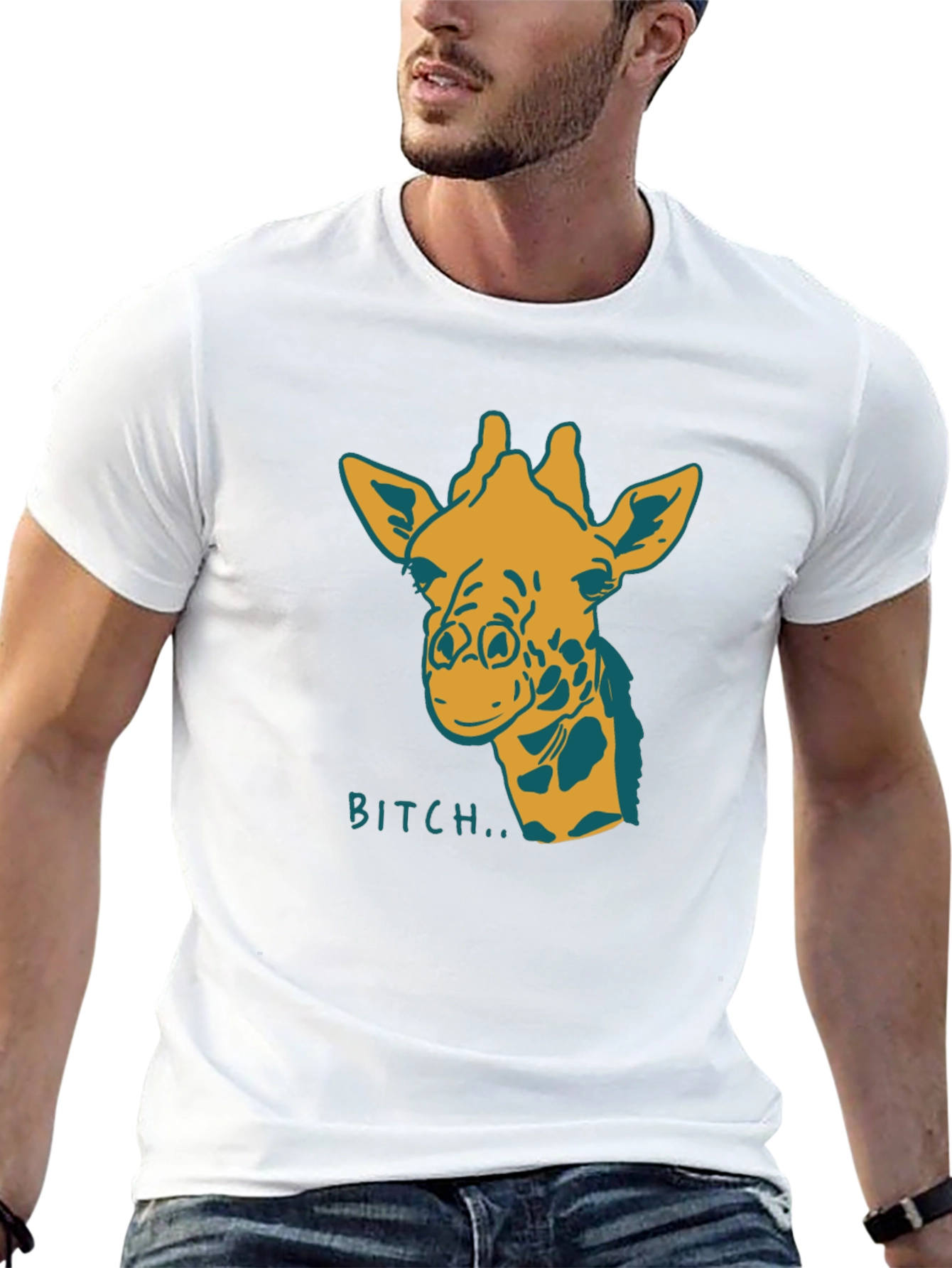 Black Giraffe Bitch T-Shirt Funny Graphic Tee Novelty Humor view 13