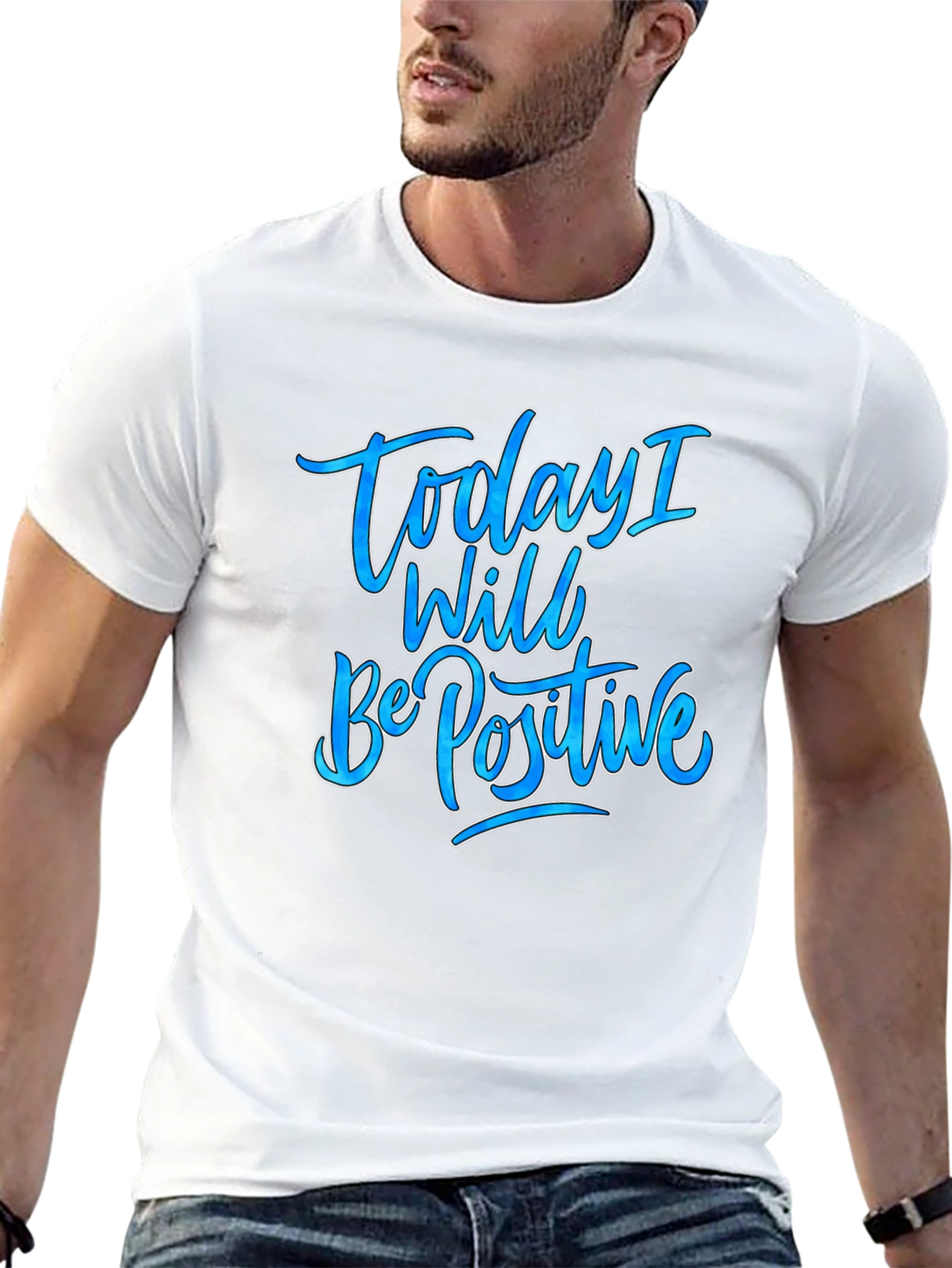 Black Today I Will Be Positive Graphic Tee view 13
