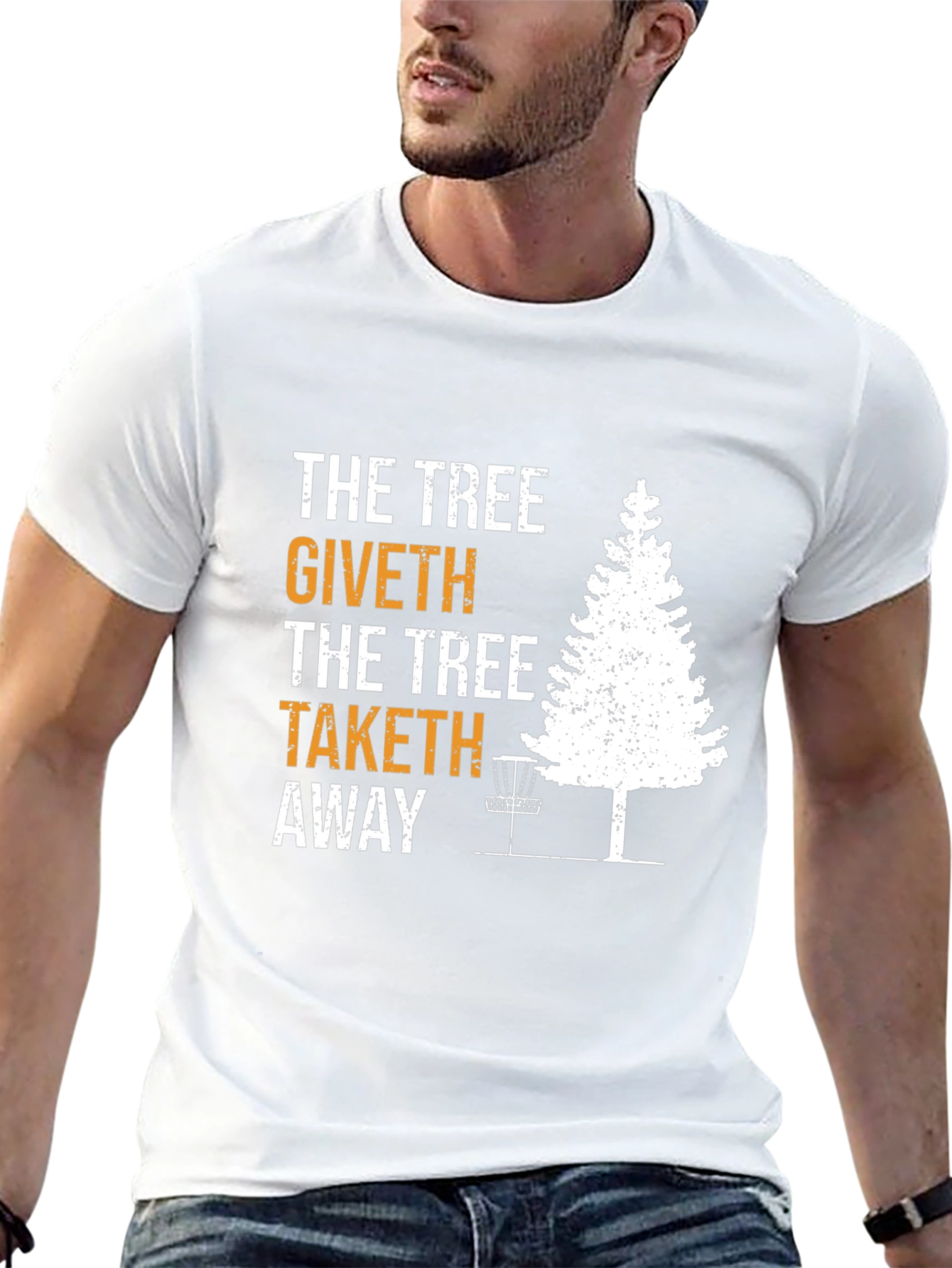 Black The Tree Giveth Taketh Away Disc Golf T-Shirt view 13