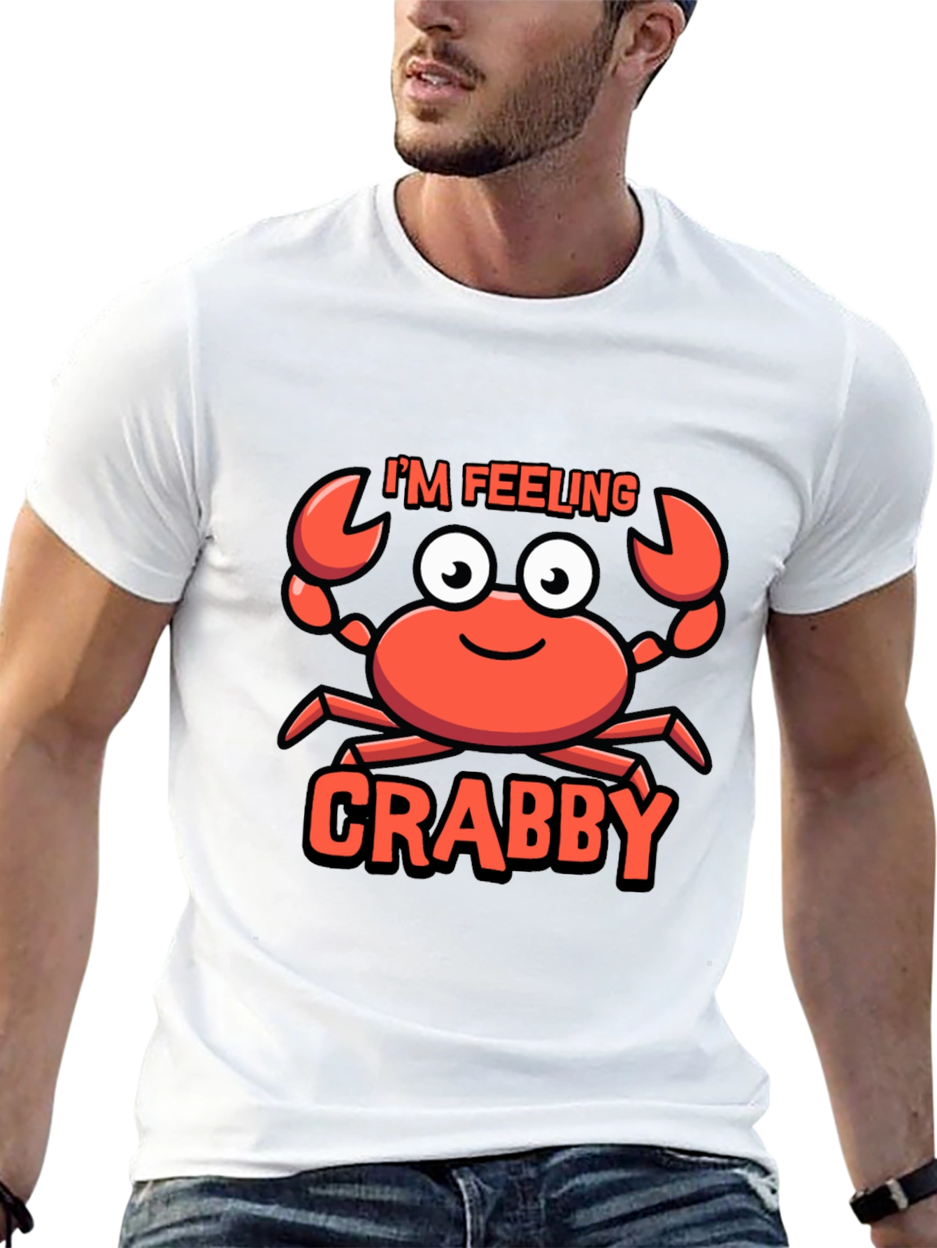 Black I'm Feeling Crabby T-Shirt - Funny Cartoon Crab Tee view 13