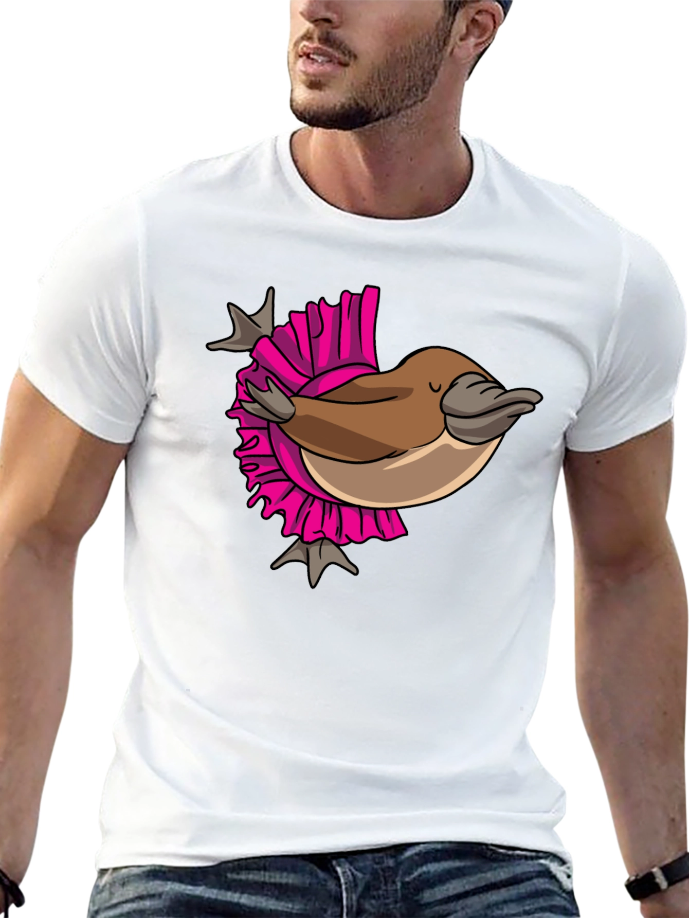 Black Funny Platypus T-Shirt - Quirky Cartoon Design view 13