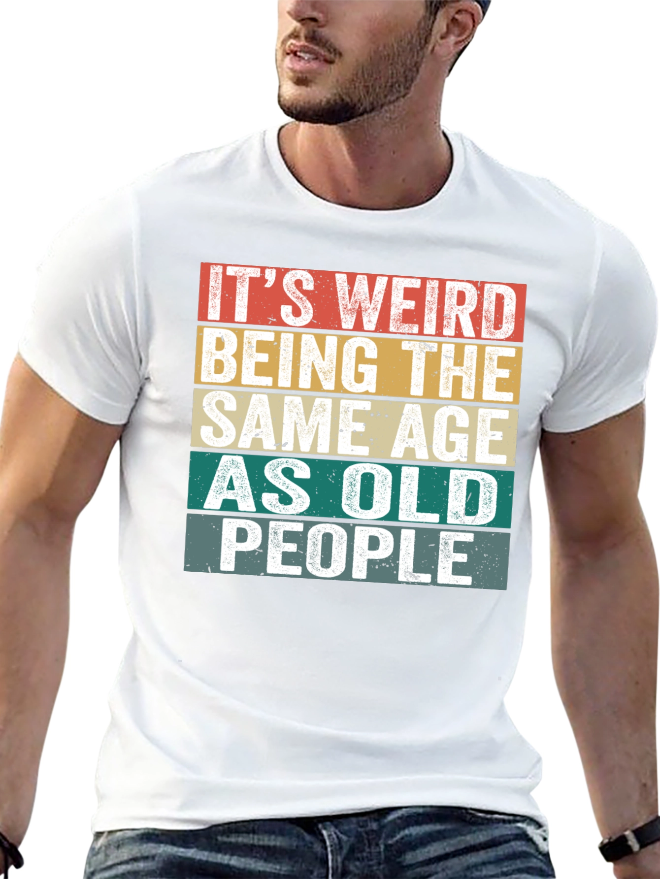 Black It's Weird Being The Same Age as Old People T-Shirt view 13