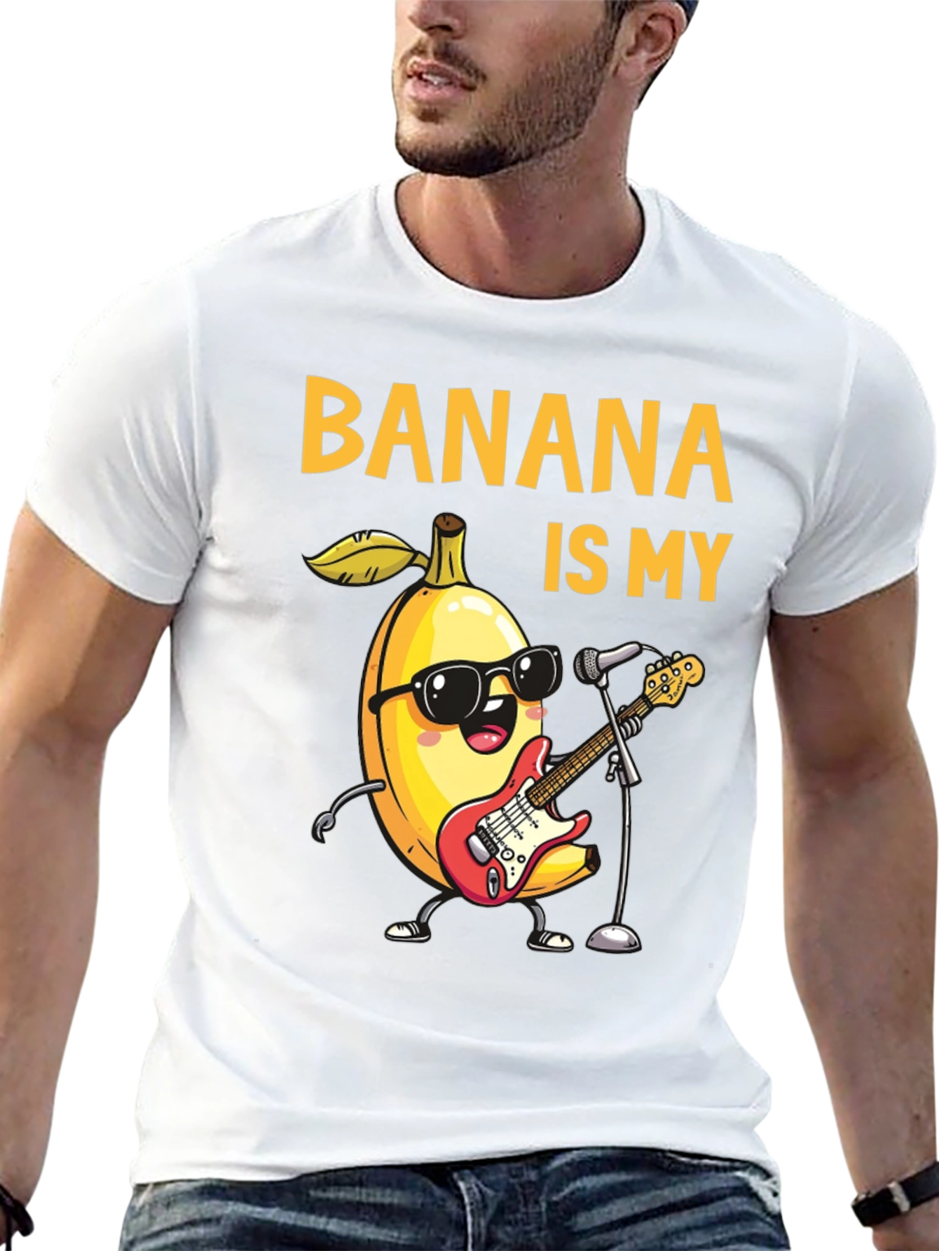 Black Banana is My Jam Funny Music T-Shirt view 13