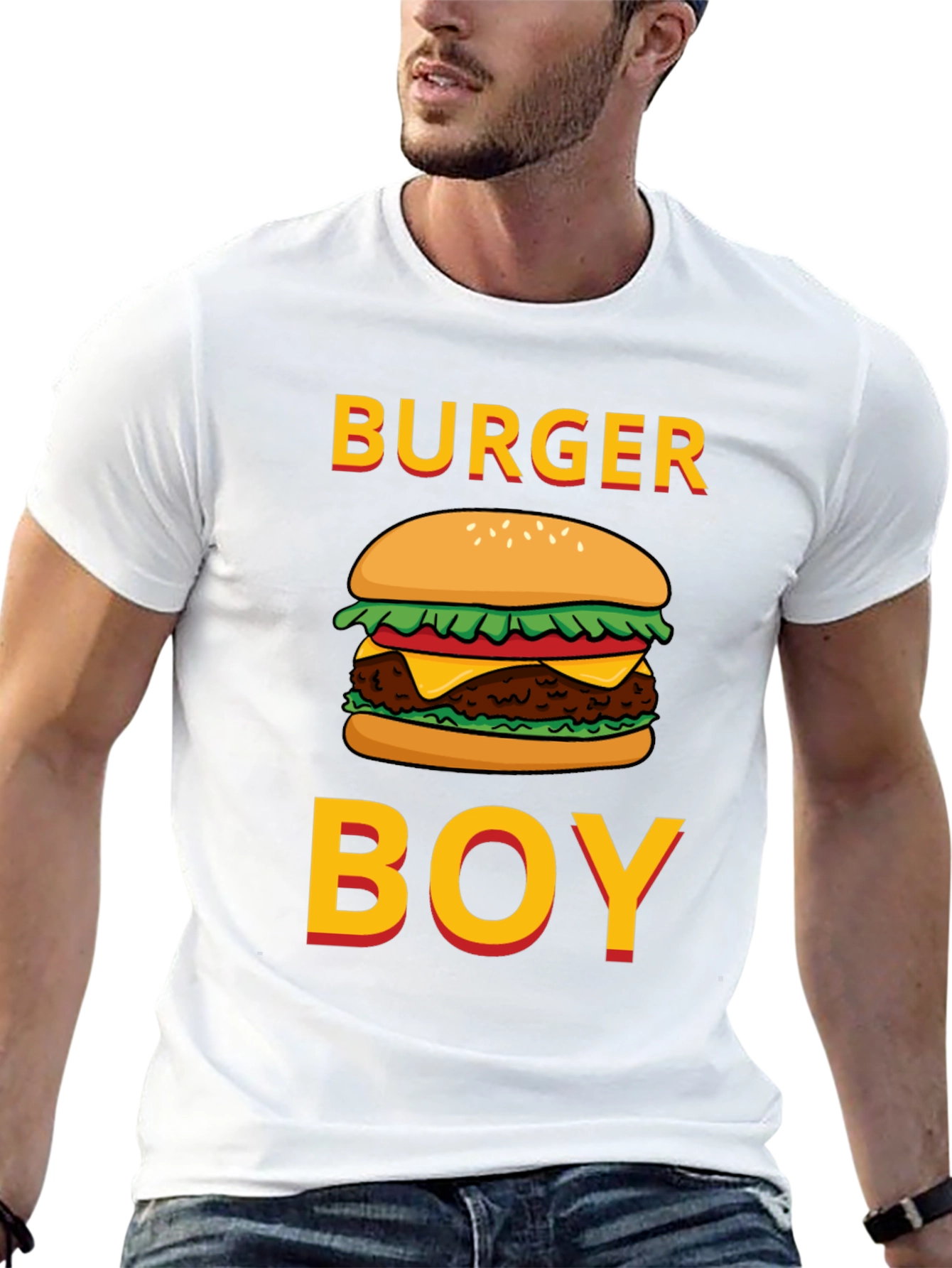 Black Burger Boy Graphic Tee - Foodie Humor T-Shirt view 13