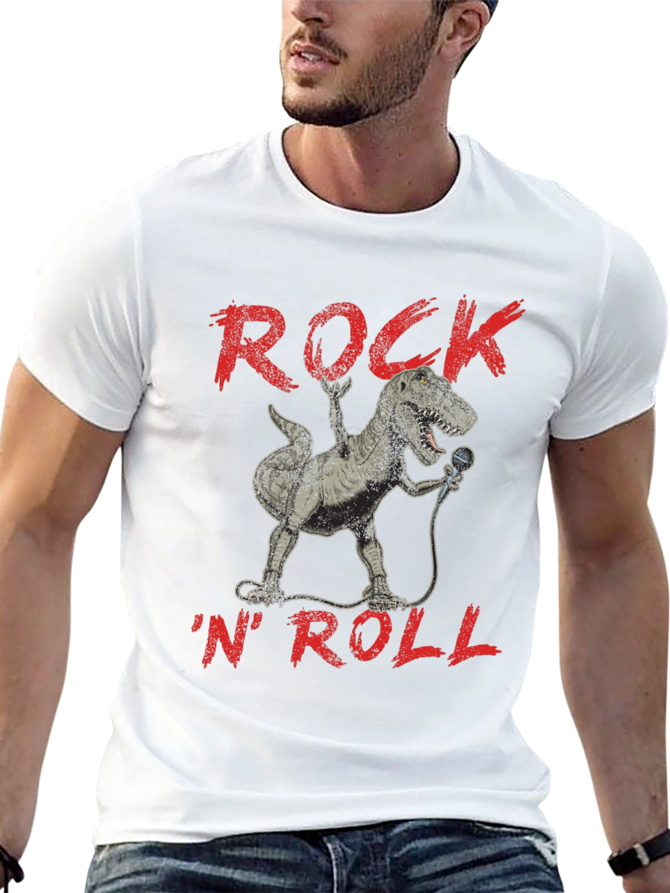 Black Rock 'N' Roll Dinosaur T-Shirt view 13