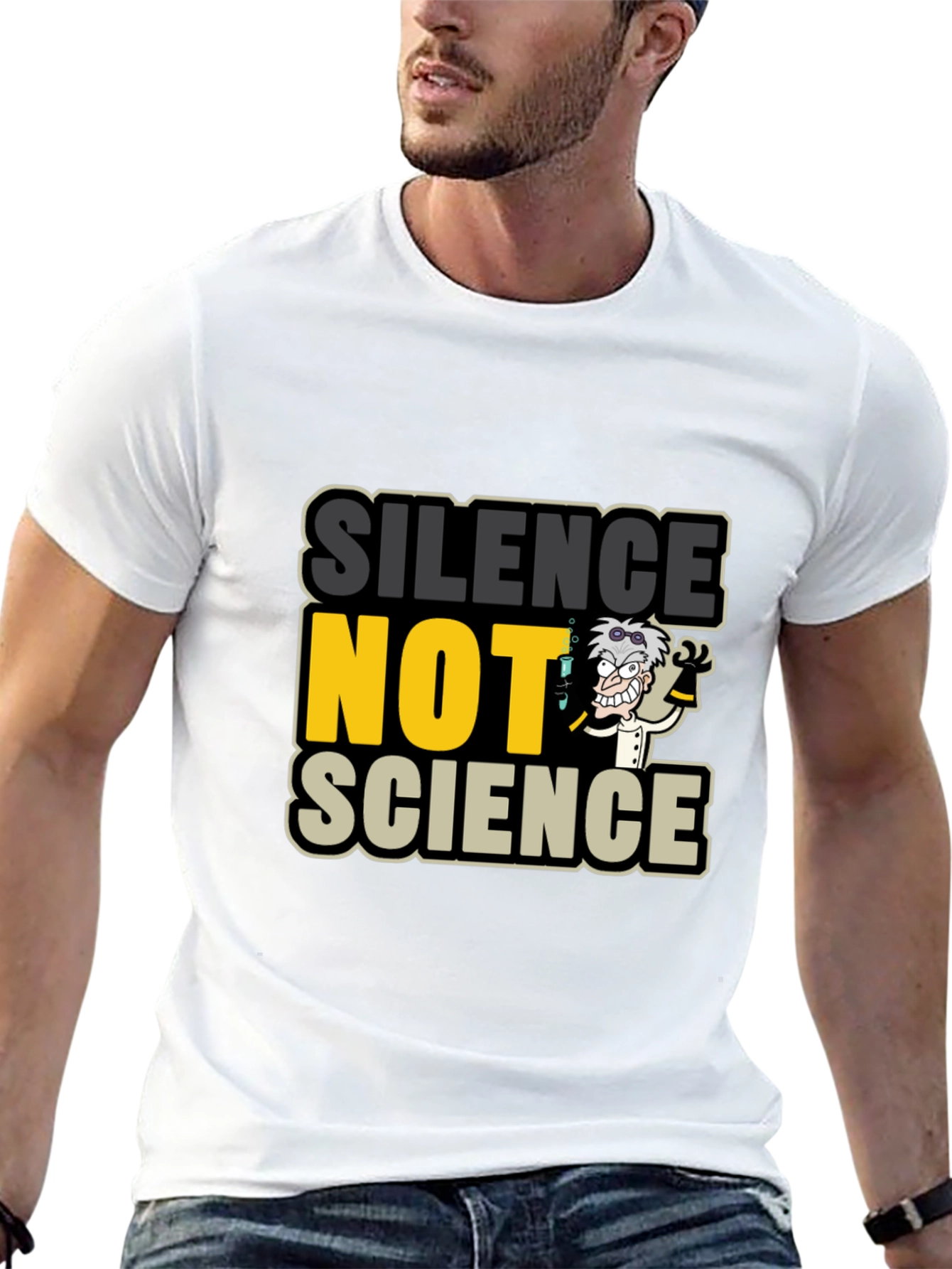Black Silence NOT Science Graphic T-Shirt view 13