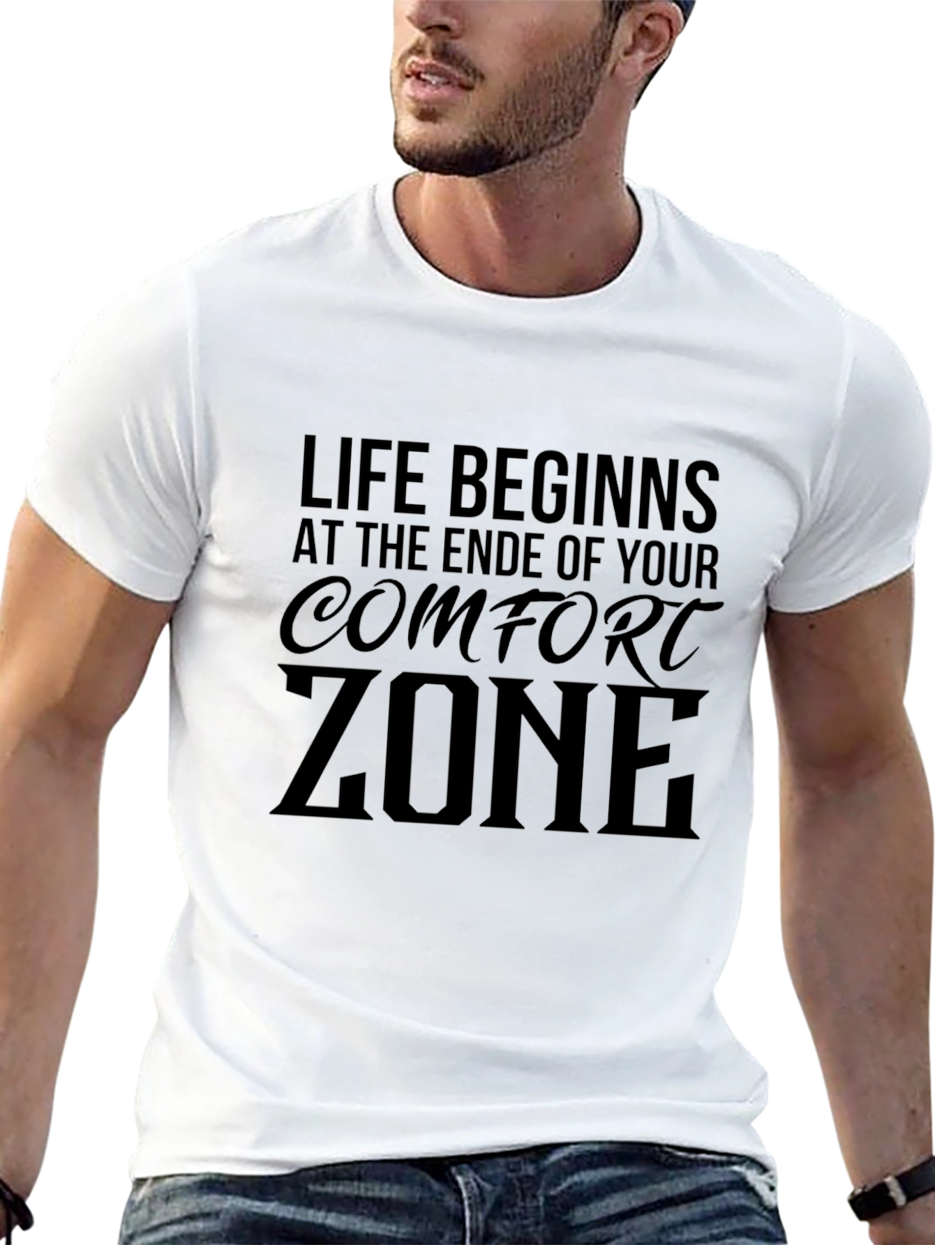 Black Life Begins At The End Comfort Zone T-Shirt view 13