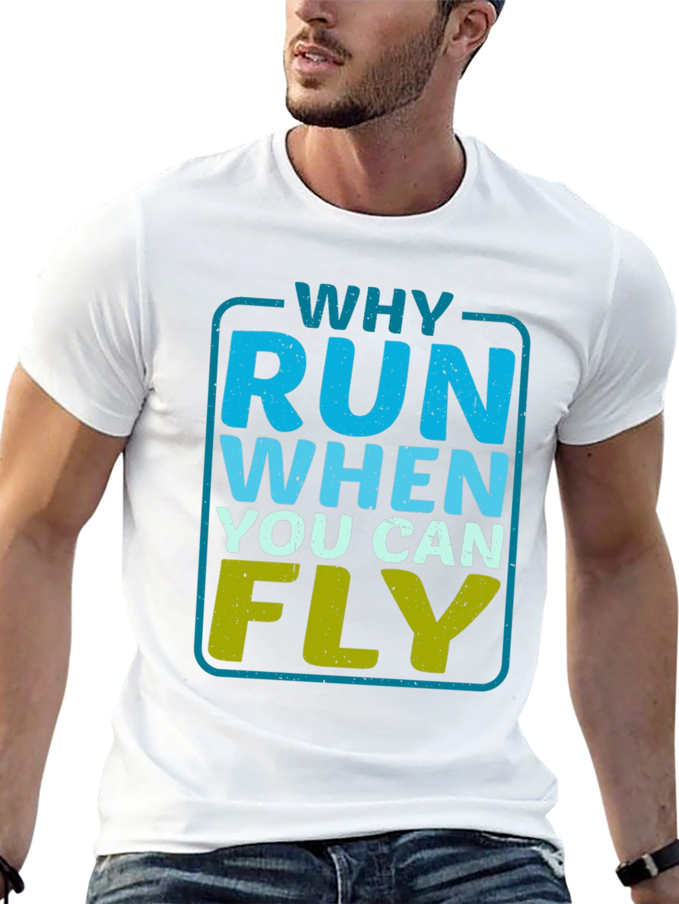 Black Why Run When You Can Fly Graphic Tee -  Black T-Shirt view 13
