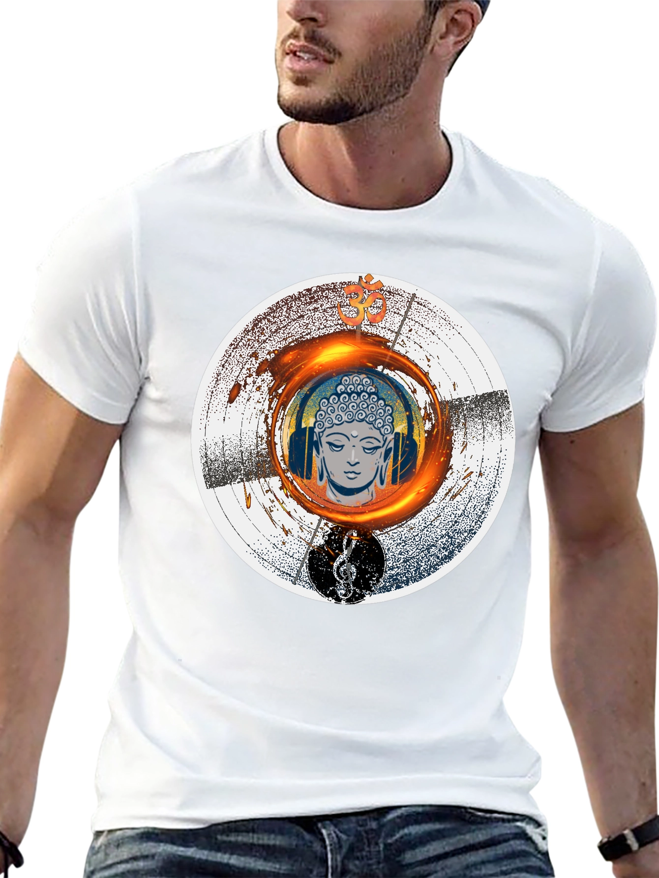 Buddha Music T-Shirt - Meditation Zen Graphic Tee - 13