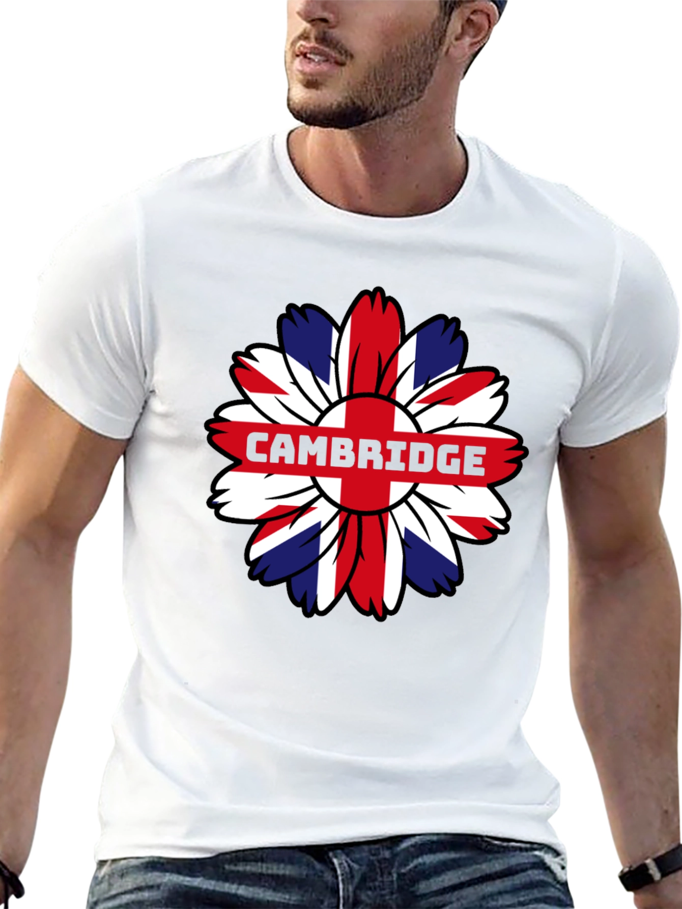 Cambridge UK Flag Flower Graphic Tee - 13