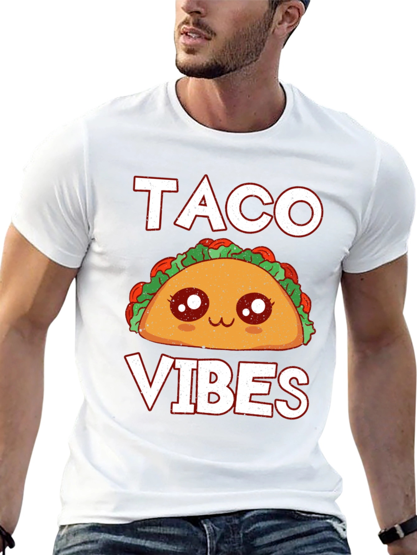 Black Taco Vibes Graphic Tee - Funny Food Shirt view 13