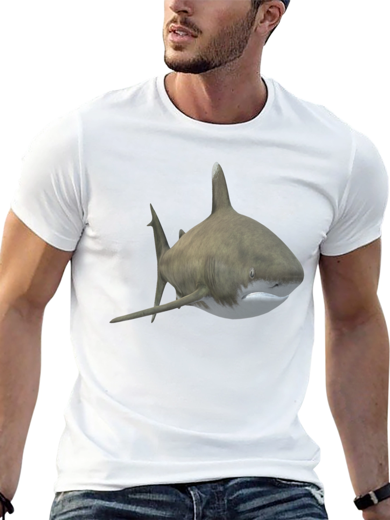 Black Shark Graphic Tee - Men's Black T-Shirt view 13