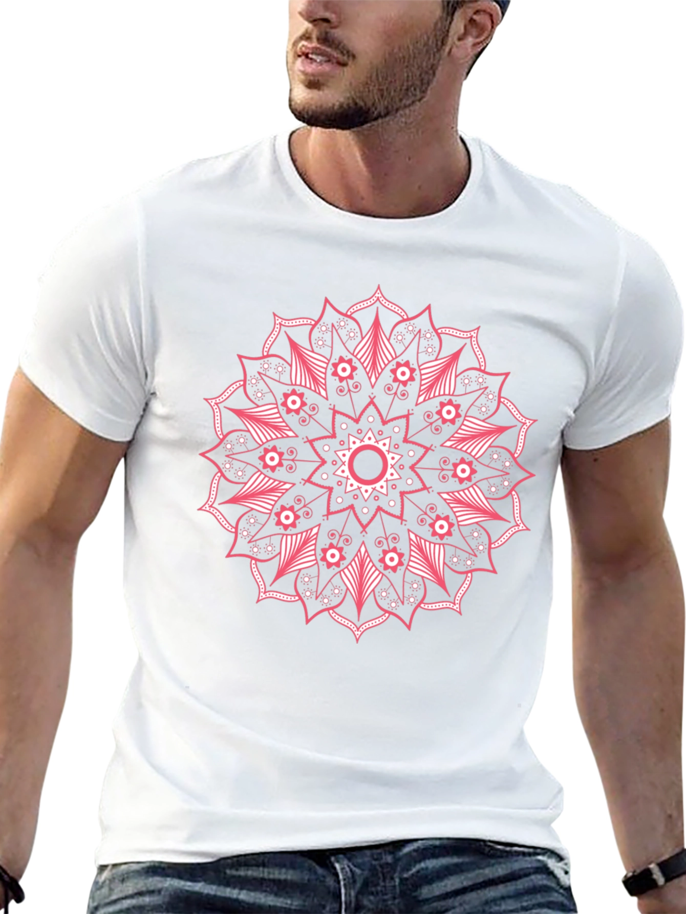 Black Black Mandala Graphic Tee - Stylish Crew Neck Comfort view 13