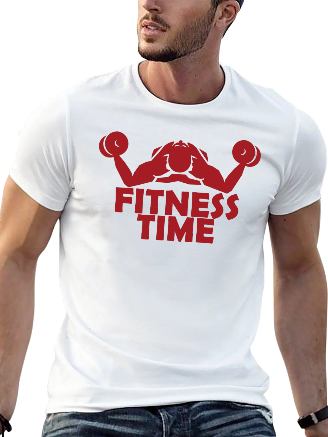 Black Fitness Time Graphic Tee - Black Cotton view 13