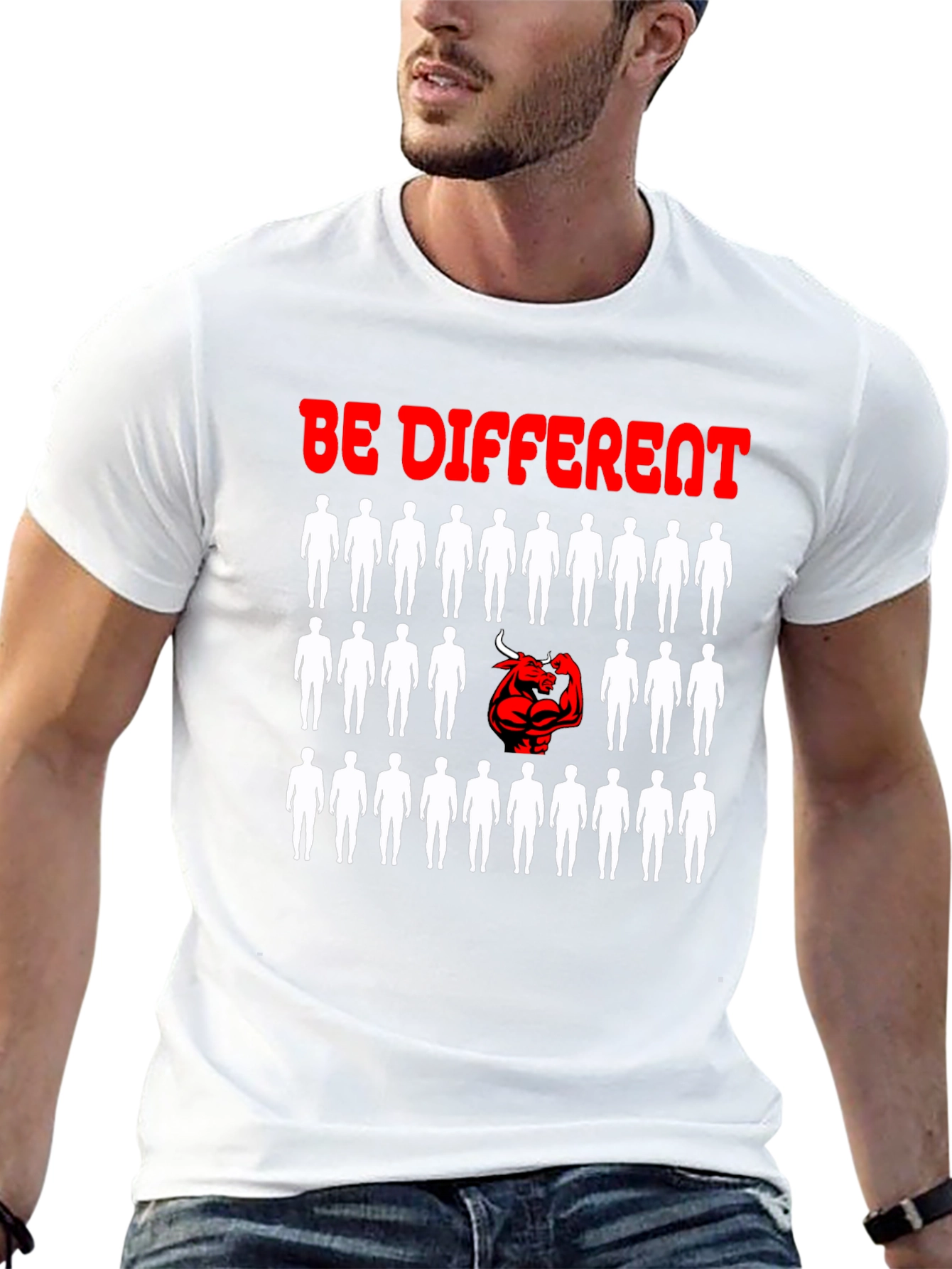 Black Be Different T-Shirt - Unique Graphic Design view 13
