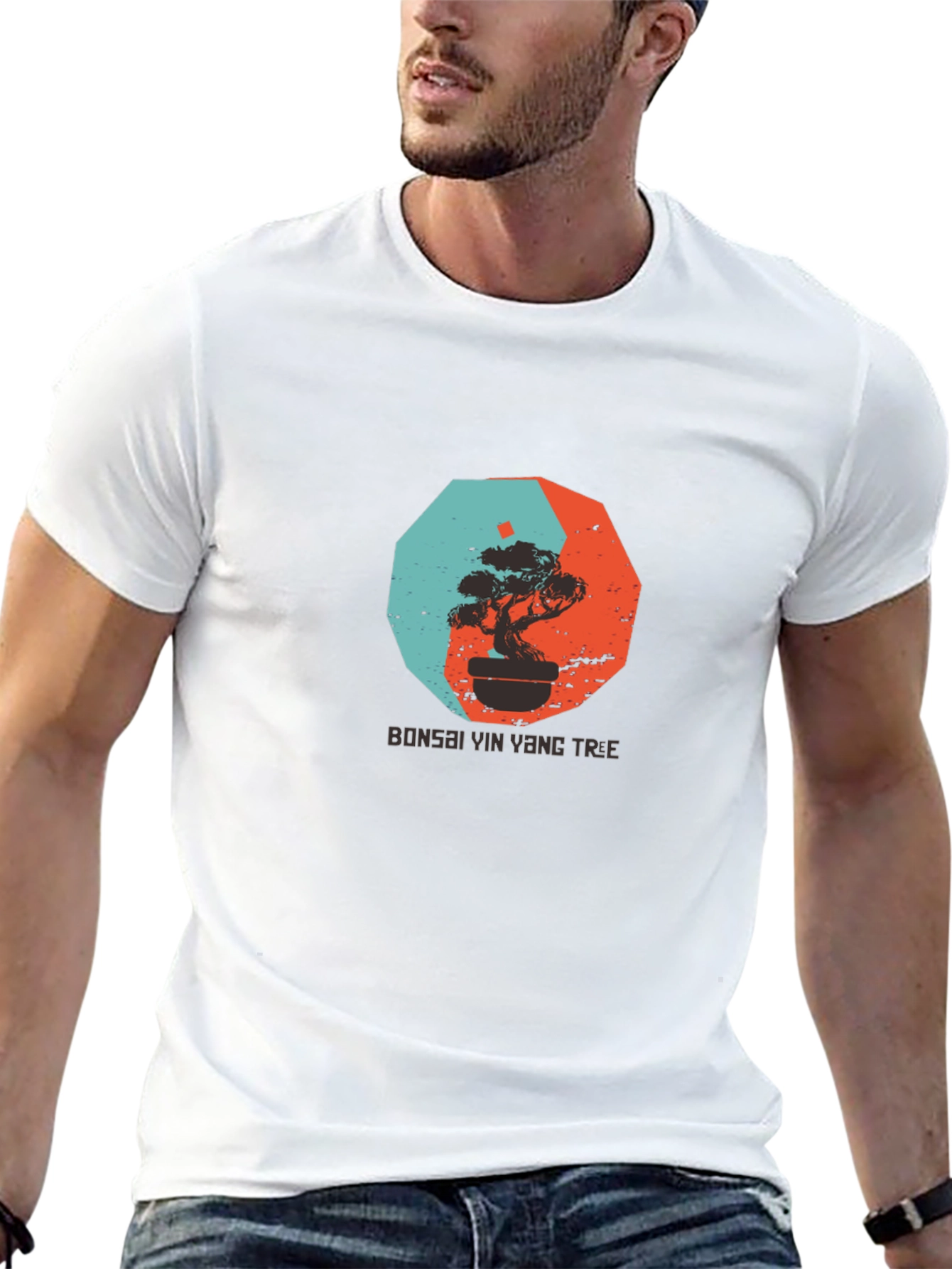 Black Yin Yang Bonsai Tree Graphic Tee - Black view 13