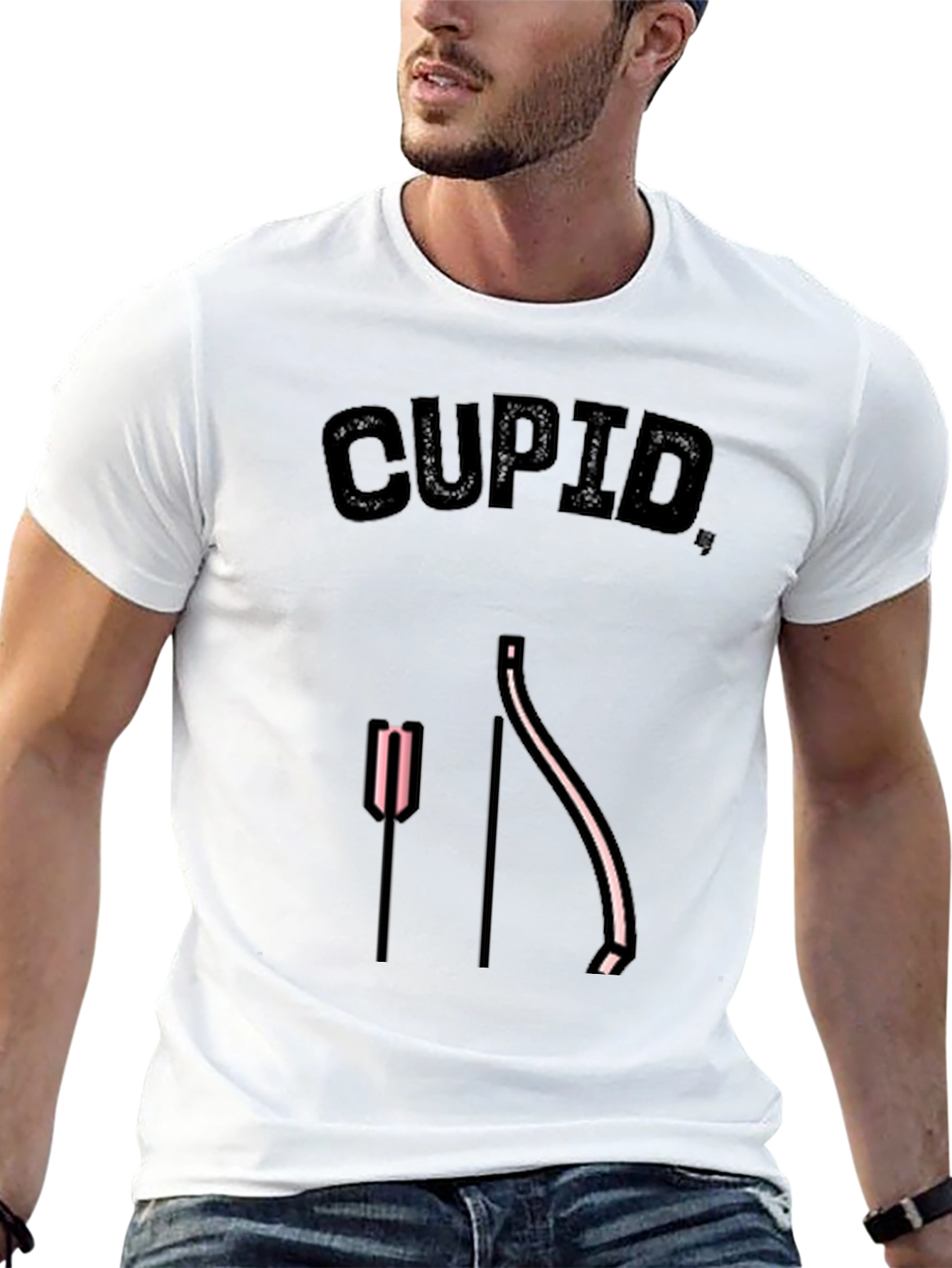 Black Cupid Arrow Bow Valentines T-Shirt view 13