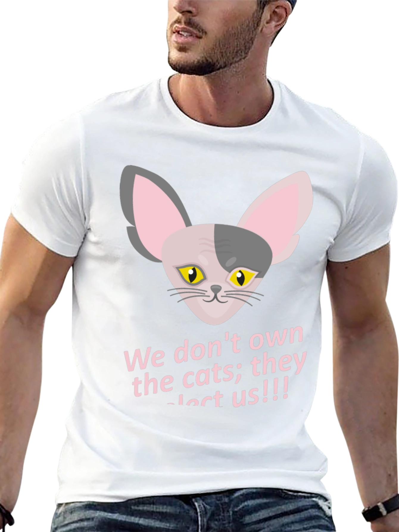Black Funny Cat T-Shirt - "They Elect Us!!!" view 13