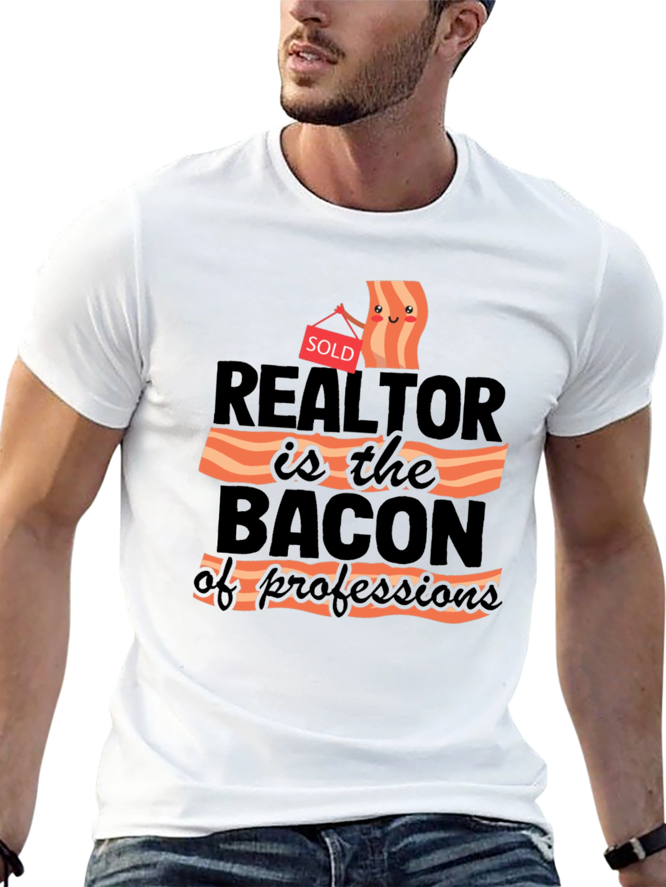 Black Realtor Bacon of Professions T-Shirt view 13