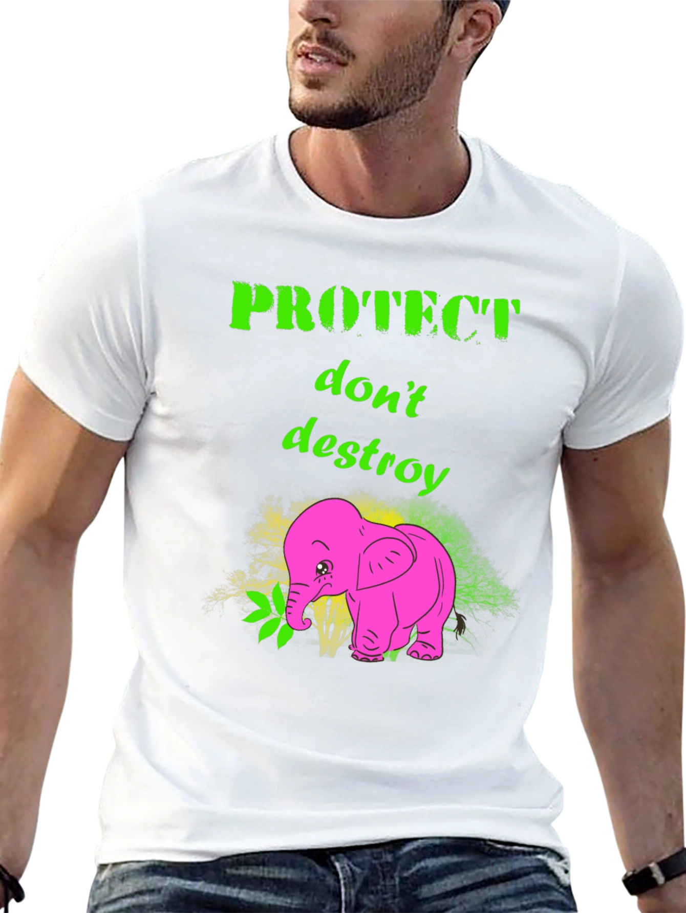 Black Protect Don't Destroy Graphic T-Shirt view 13