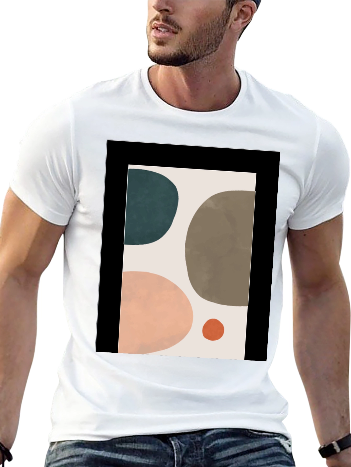 Black Abstract Art T-Shirt - Modern Design Tee view 13