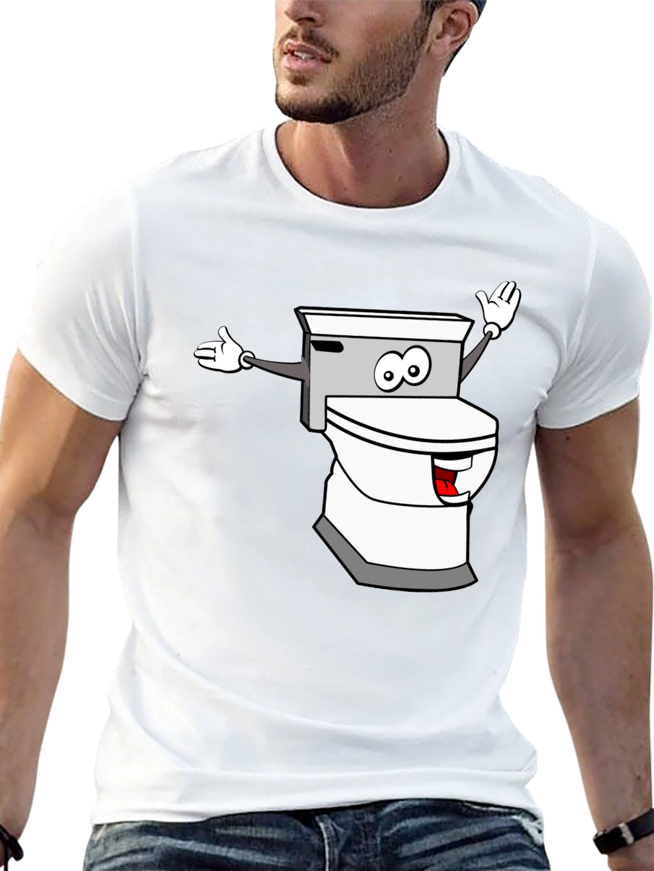 Black Toilet Humor Graphic T-Shirt view 13