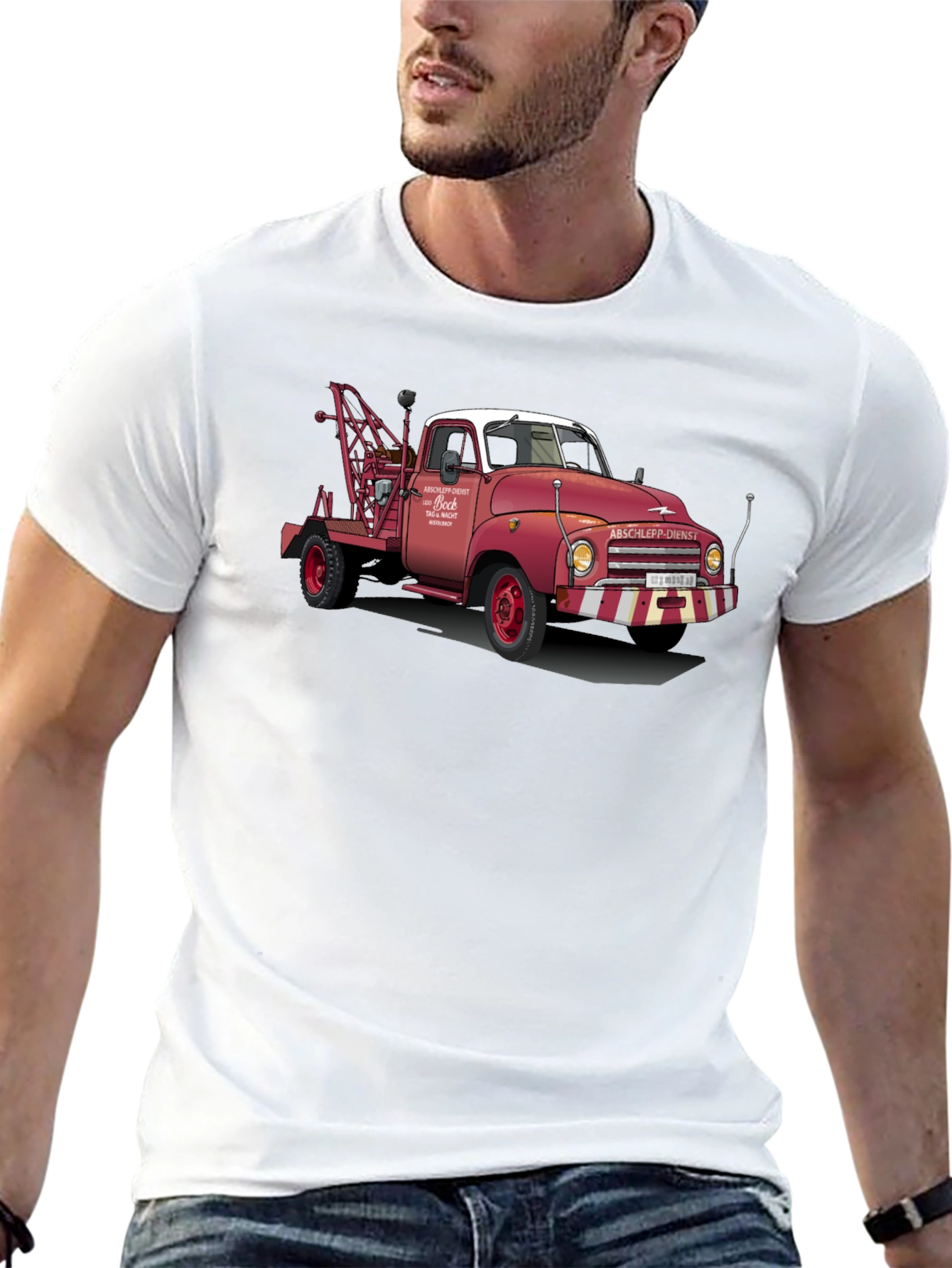 Black Vintage Tow Truck Graphic Tee view 13