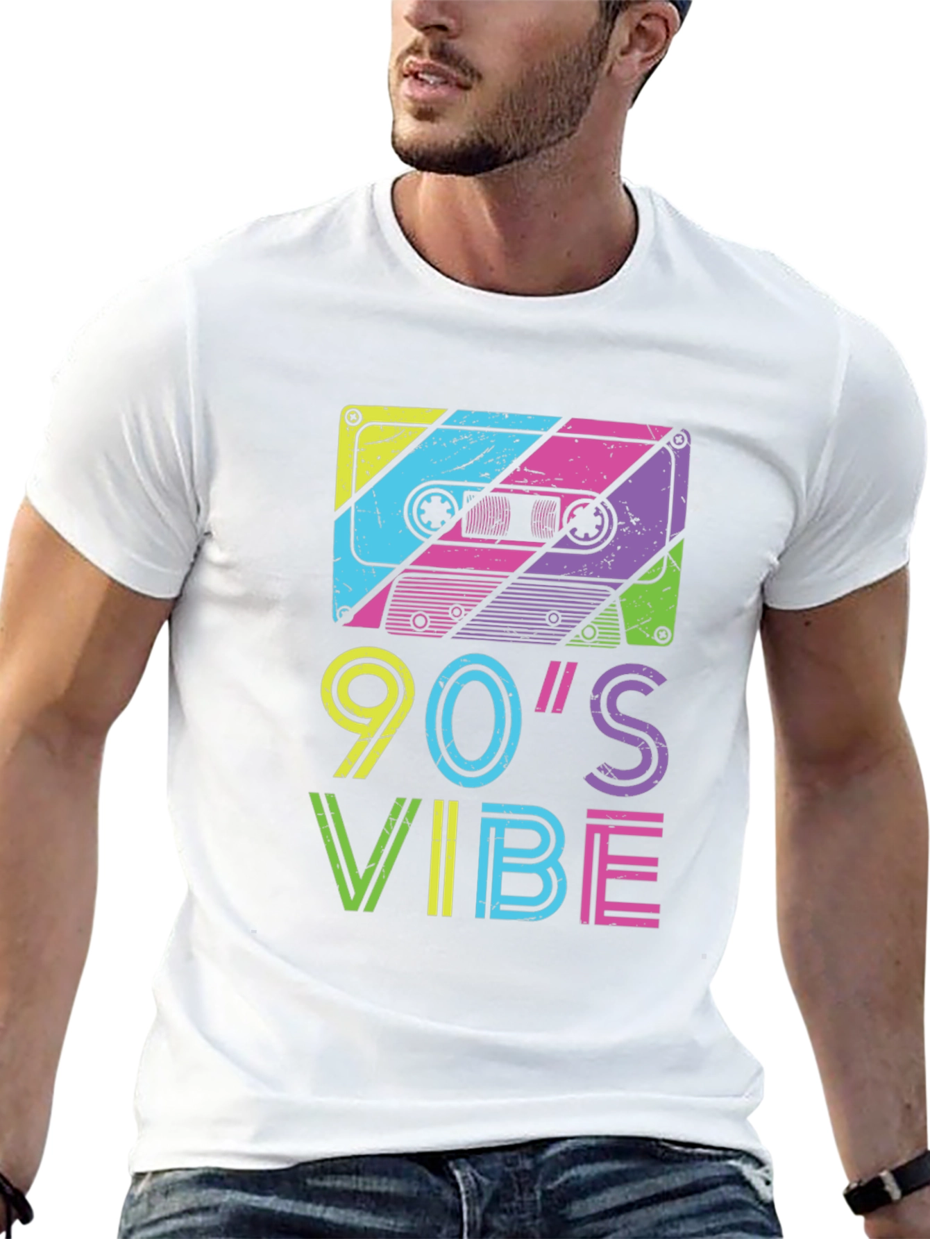 Black 90's Vibe Cassette Tape Graphic T-Shirt view 13