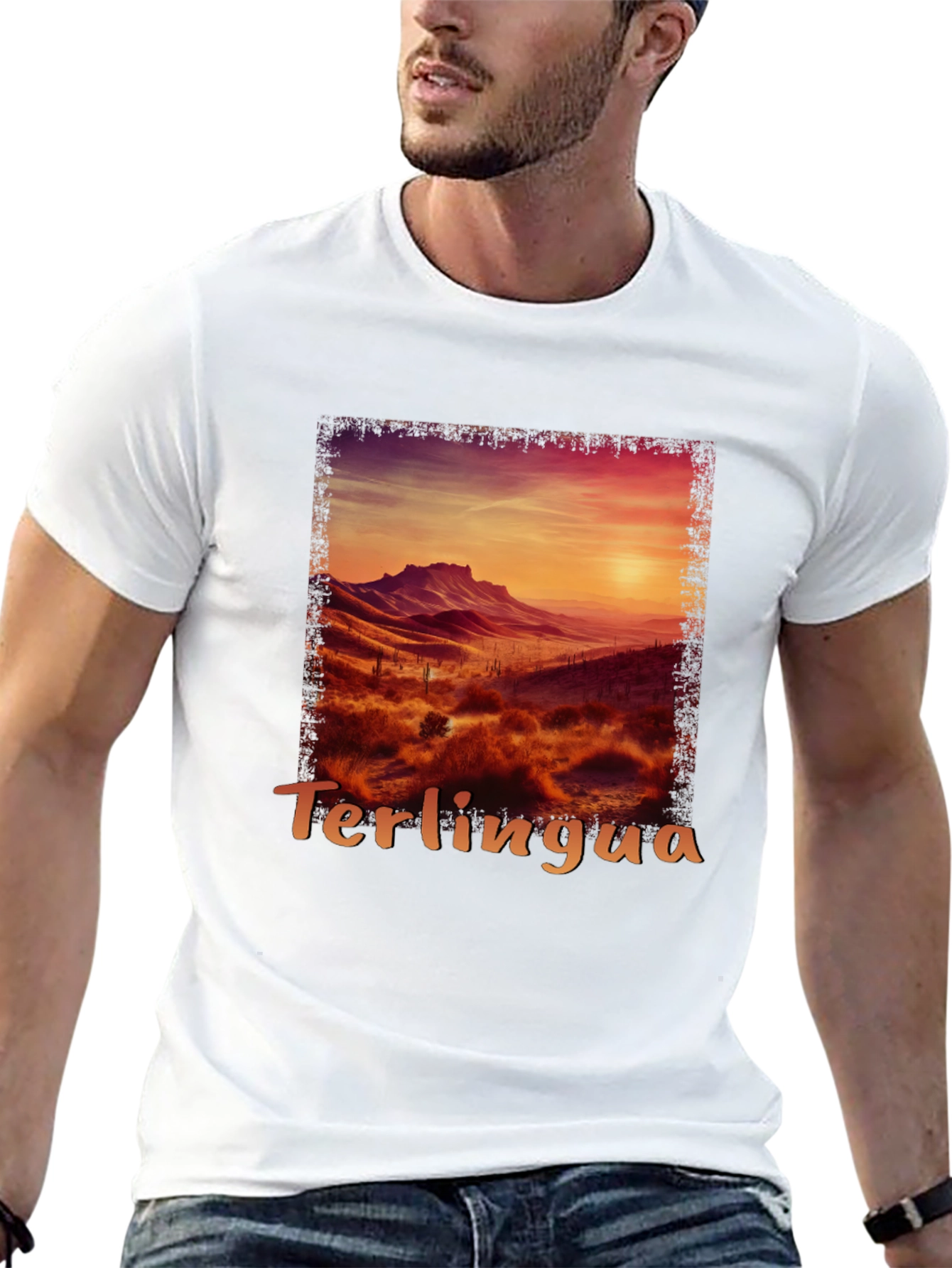Black Terlingua Sunset Graphic Tee - Desert Scene Shirt view 13