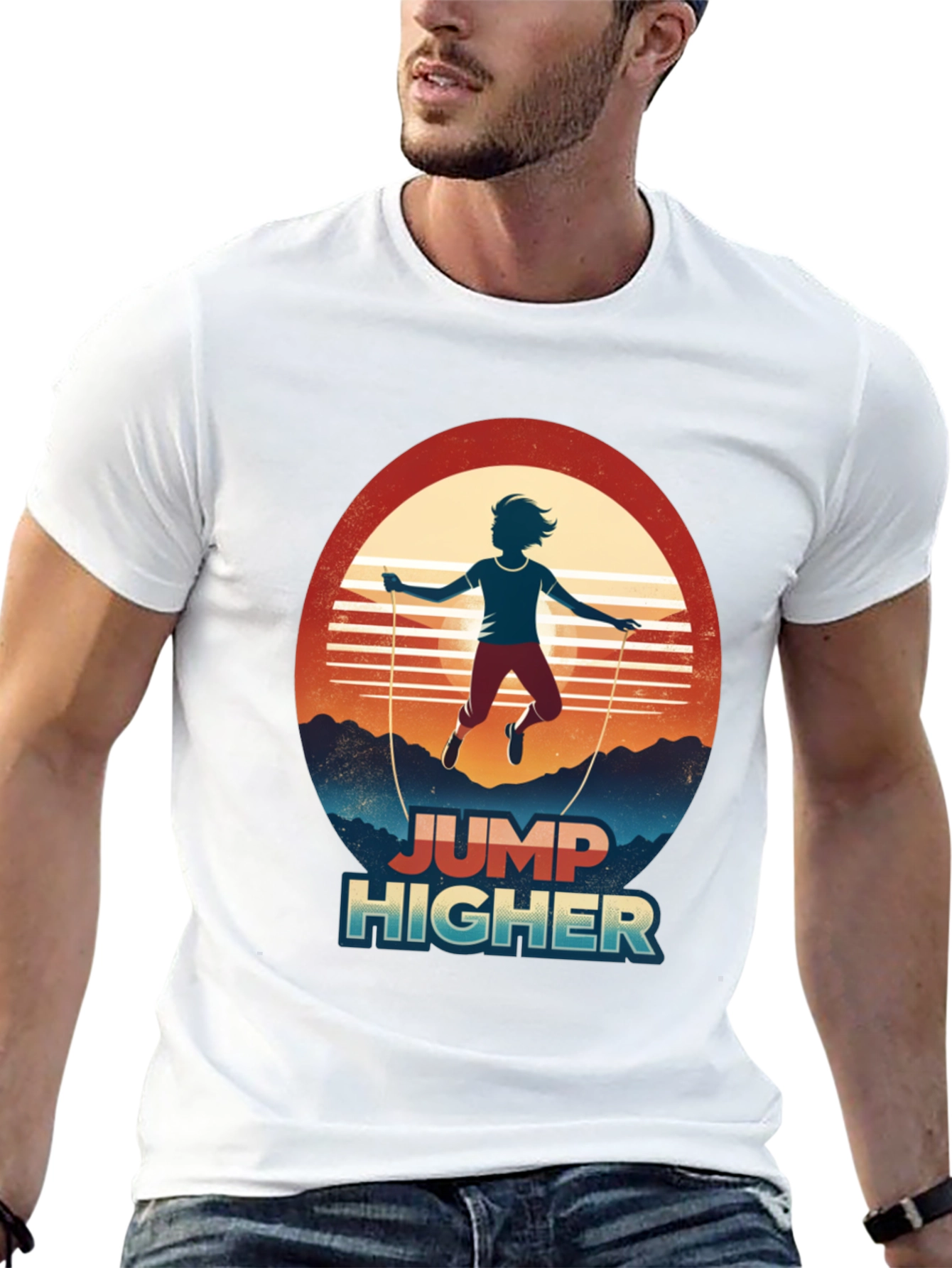Black Jump Higher Graphic Tee - Retro Style view 13