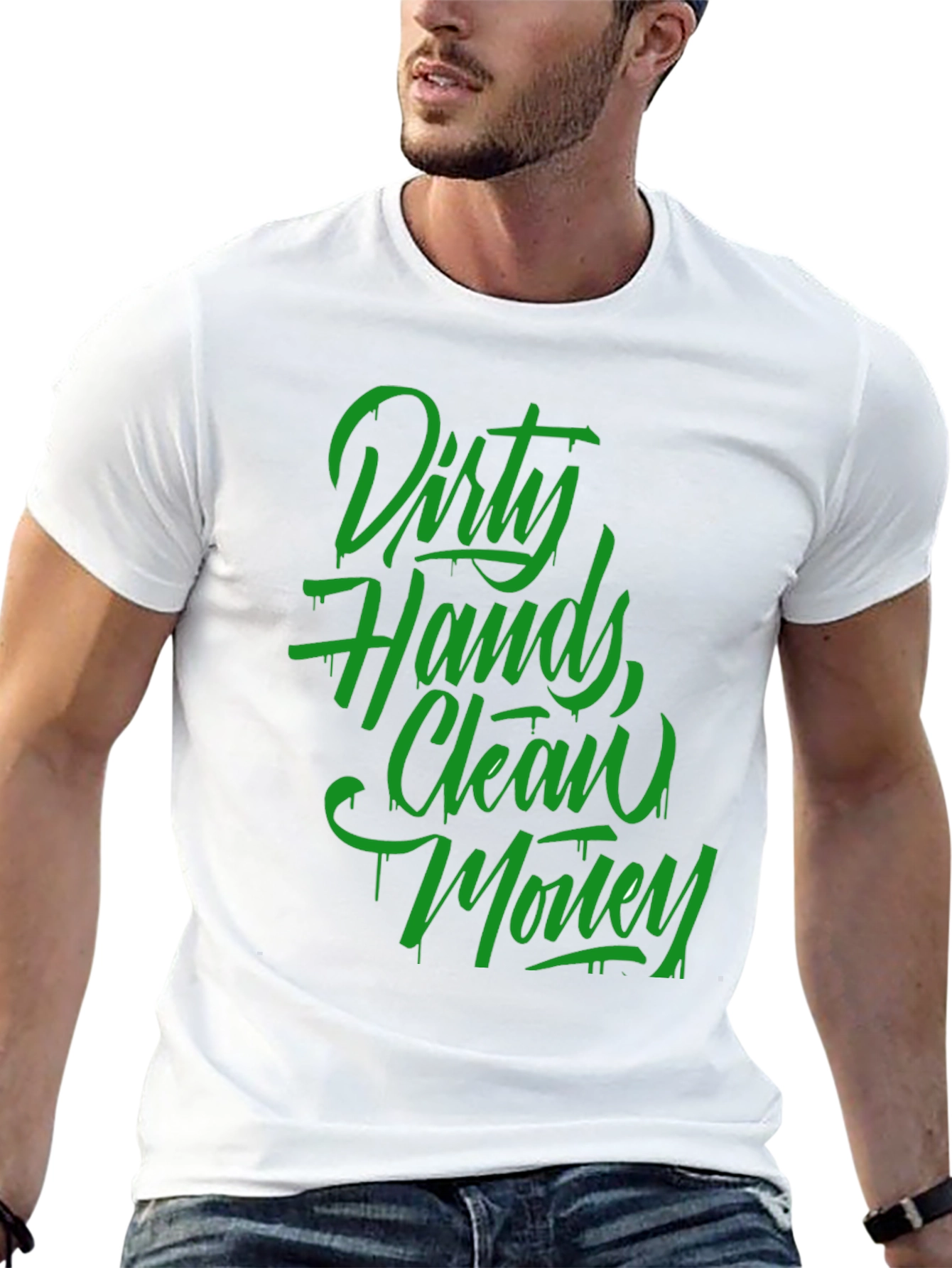 Black Dirty Hands, Clean Money Graphic T-Shirt view 13